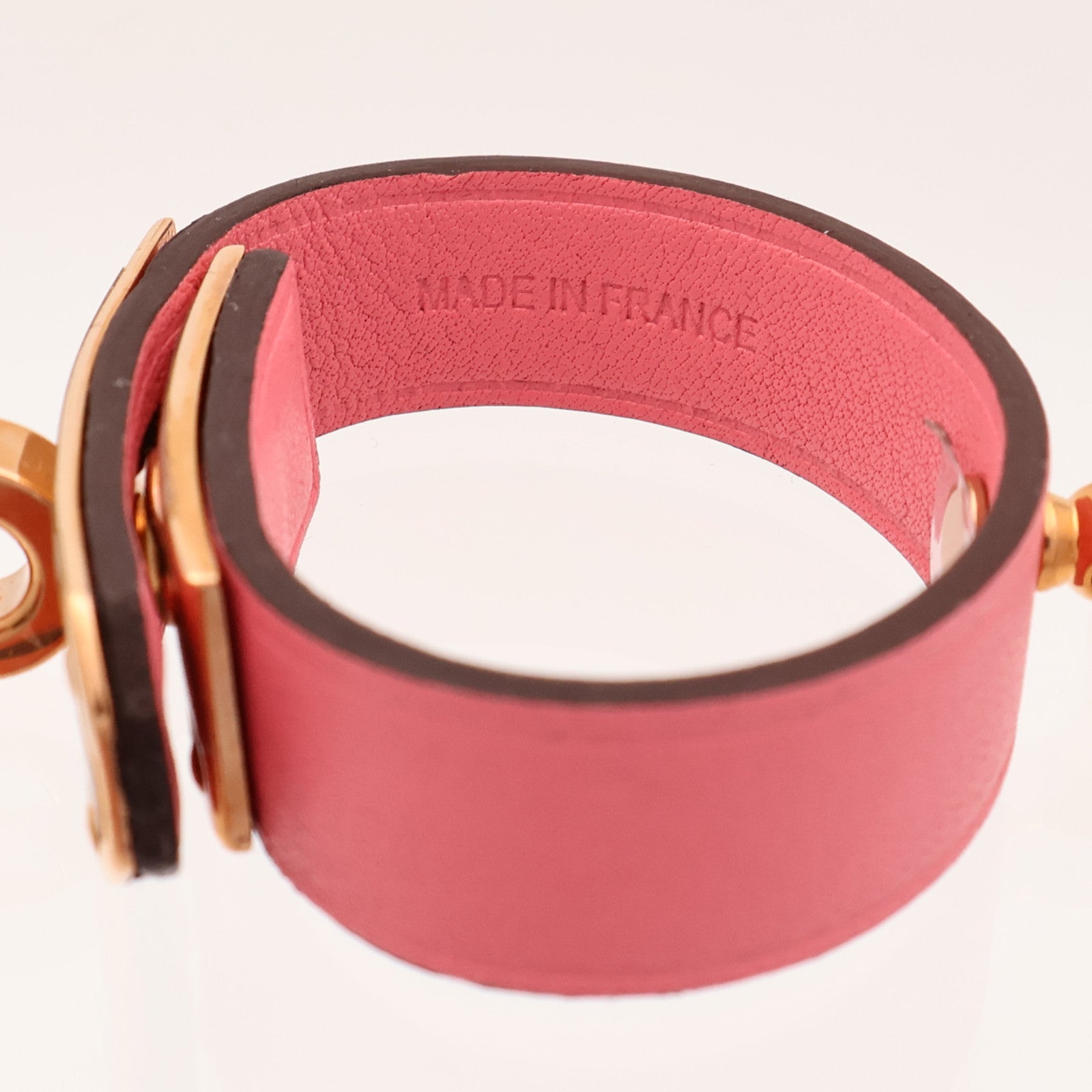 HERMES Swift皮革Kelly Golves Clip金扣掛飾Rose Azalee