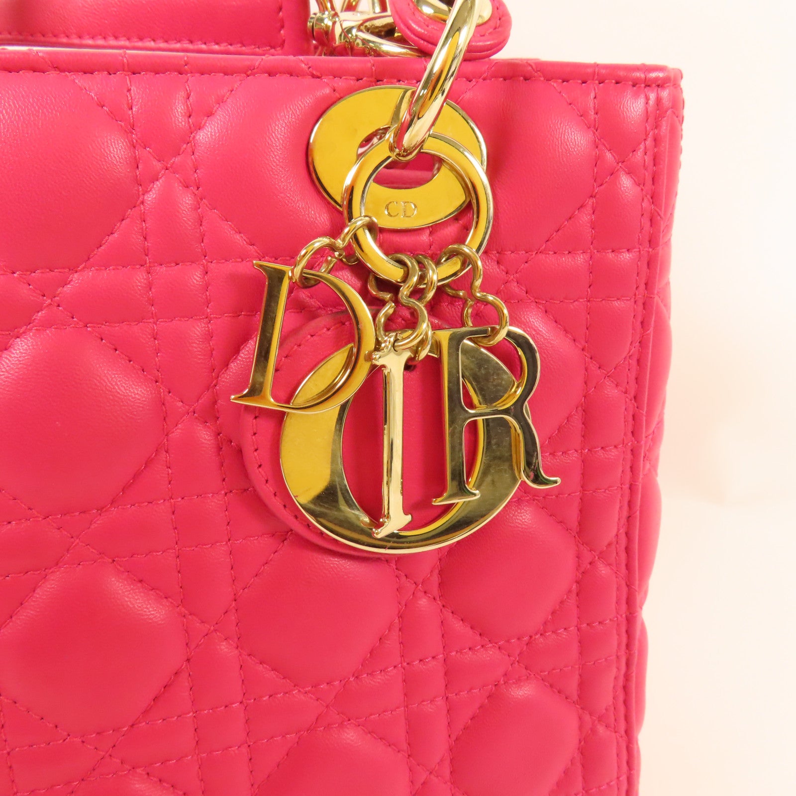 Dior 羊皮皮革Lady Dior金扣手挽肩背兩用袋