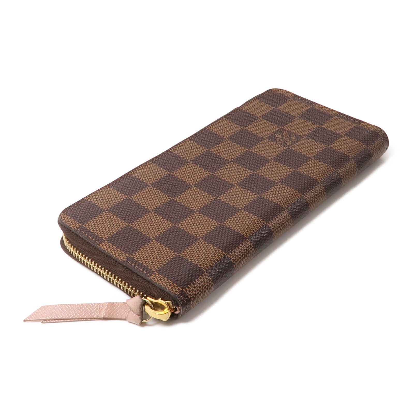 LOUIS VUITTON Damier Clemence金扣長錢包棕色