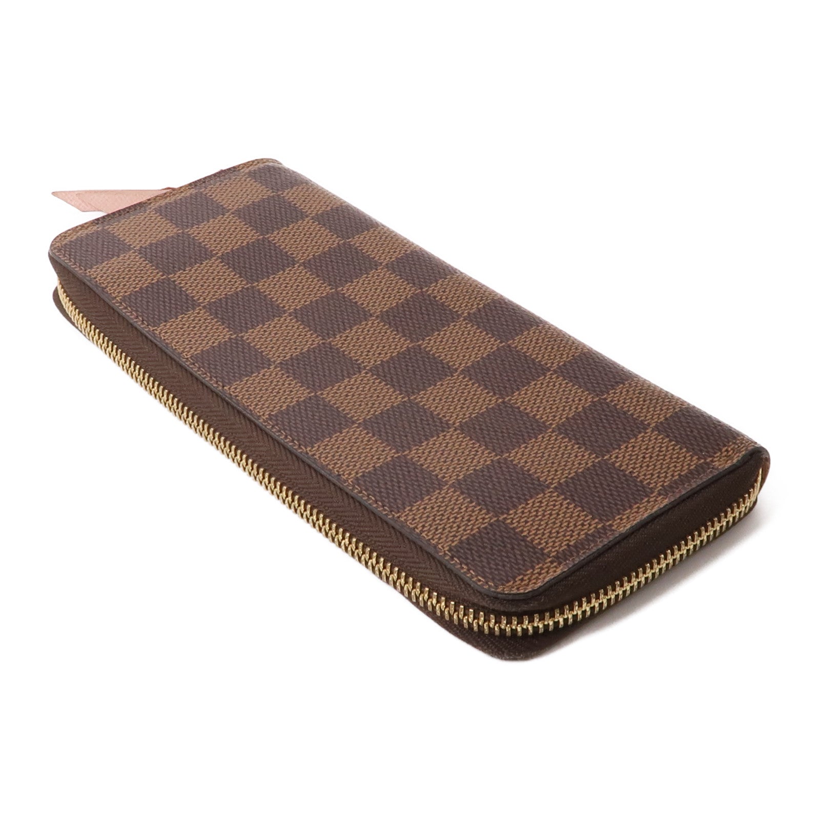 LOUIS VUITTON Damier Clemence金扣長錢包棕色