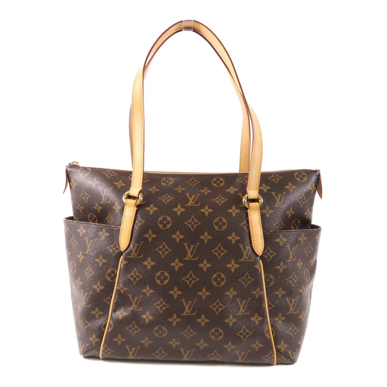 LOUIS VUITTON Monogram Totally MM金扣肩背袋棕色