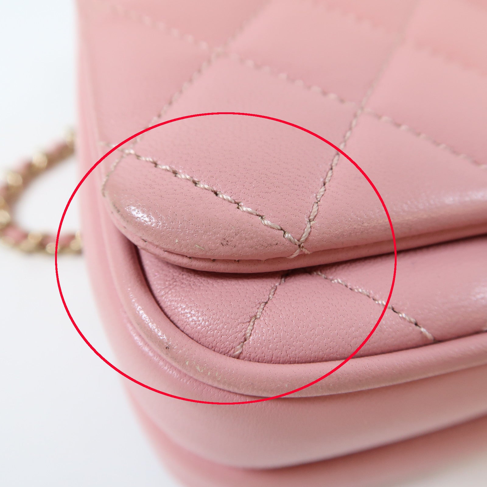 CHANEL 菱格羊皮皮革Mini Flap Bag金扣手挽肩背兩用袋粉紅色