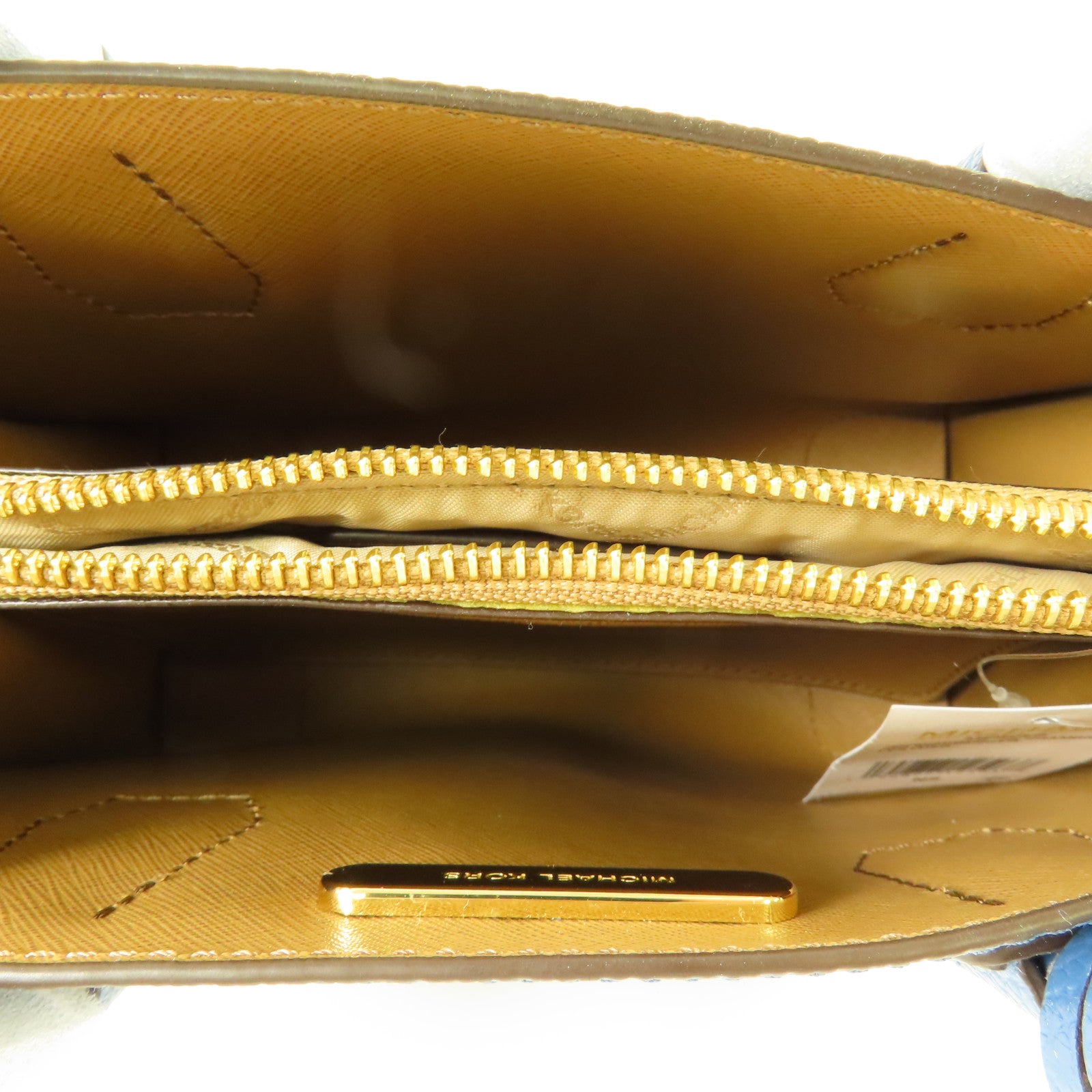 Michael Kors GHW 2way Shoulder Bag Calfskin Leather Blue