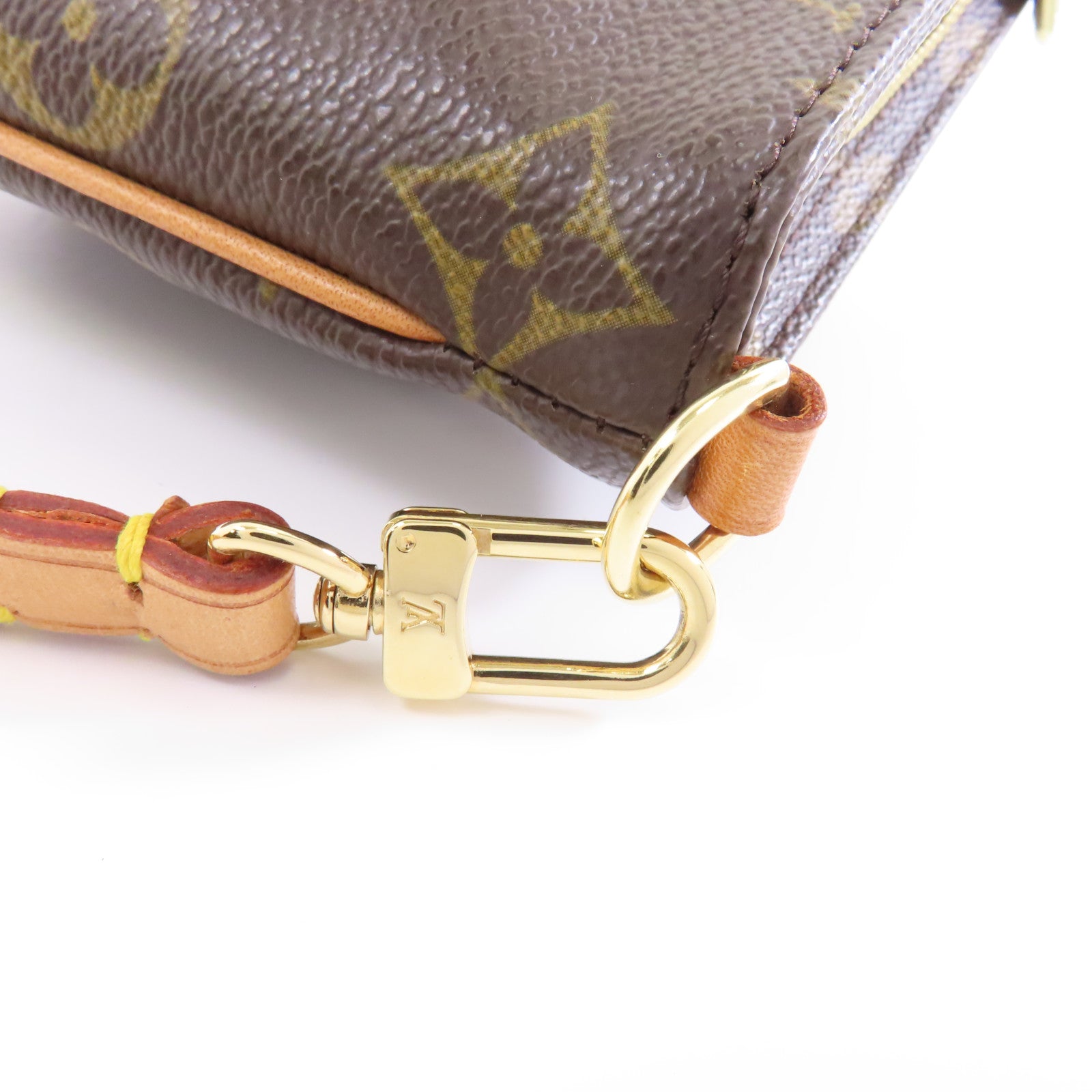 LOUIS VUITTON Monogram Partition金扣手拿包啡色