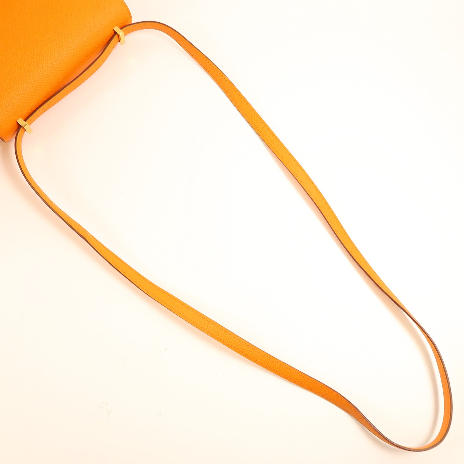 HERMES Epsom皮革Constance Mini金扣肩背袋Orange