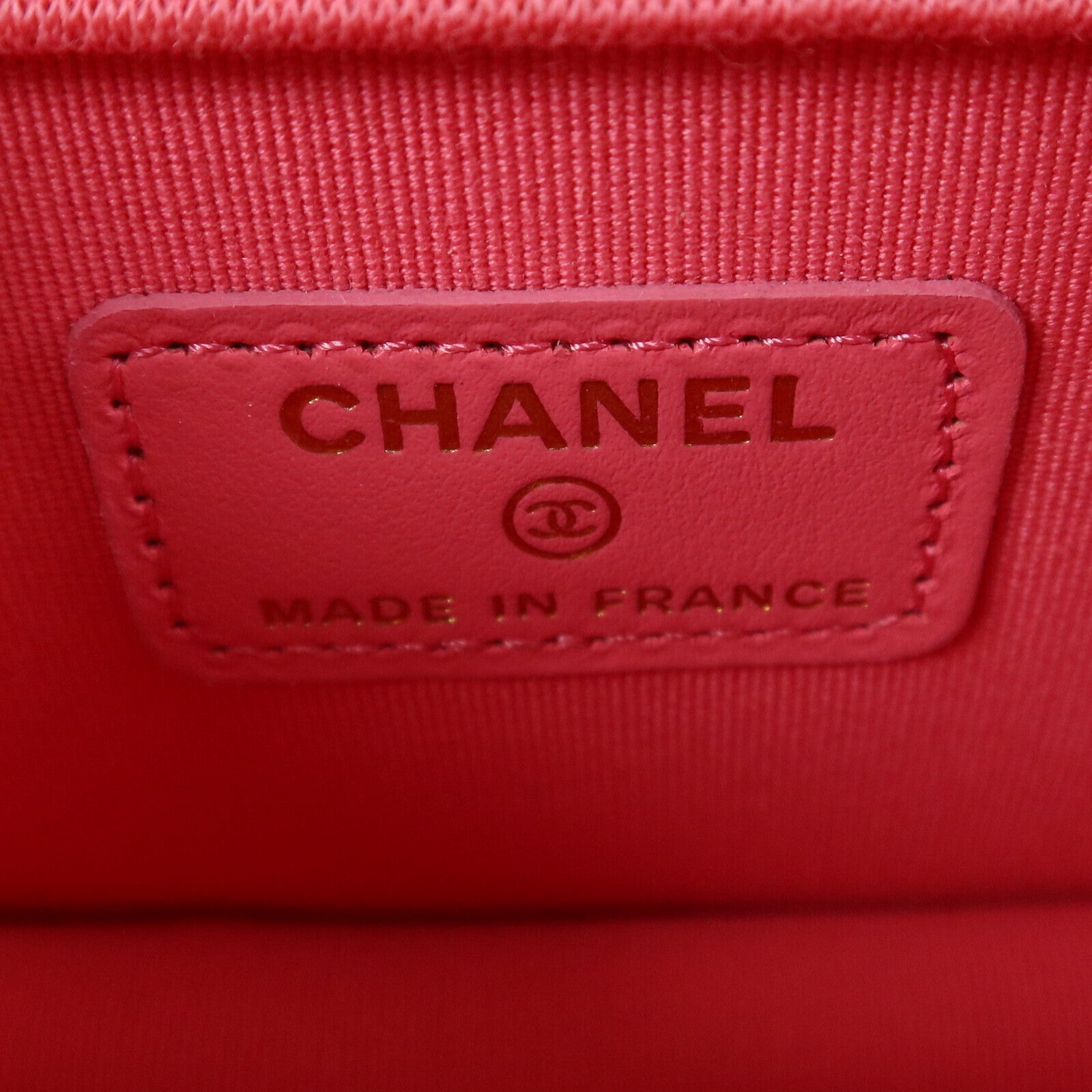 CHANEL 棉質Mini Flap Clutch With Chain金扣鏈帶肩背袋
