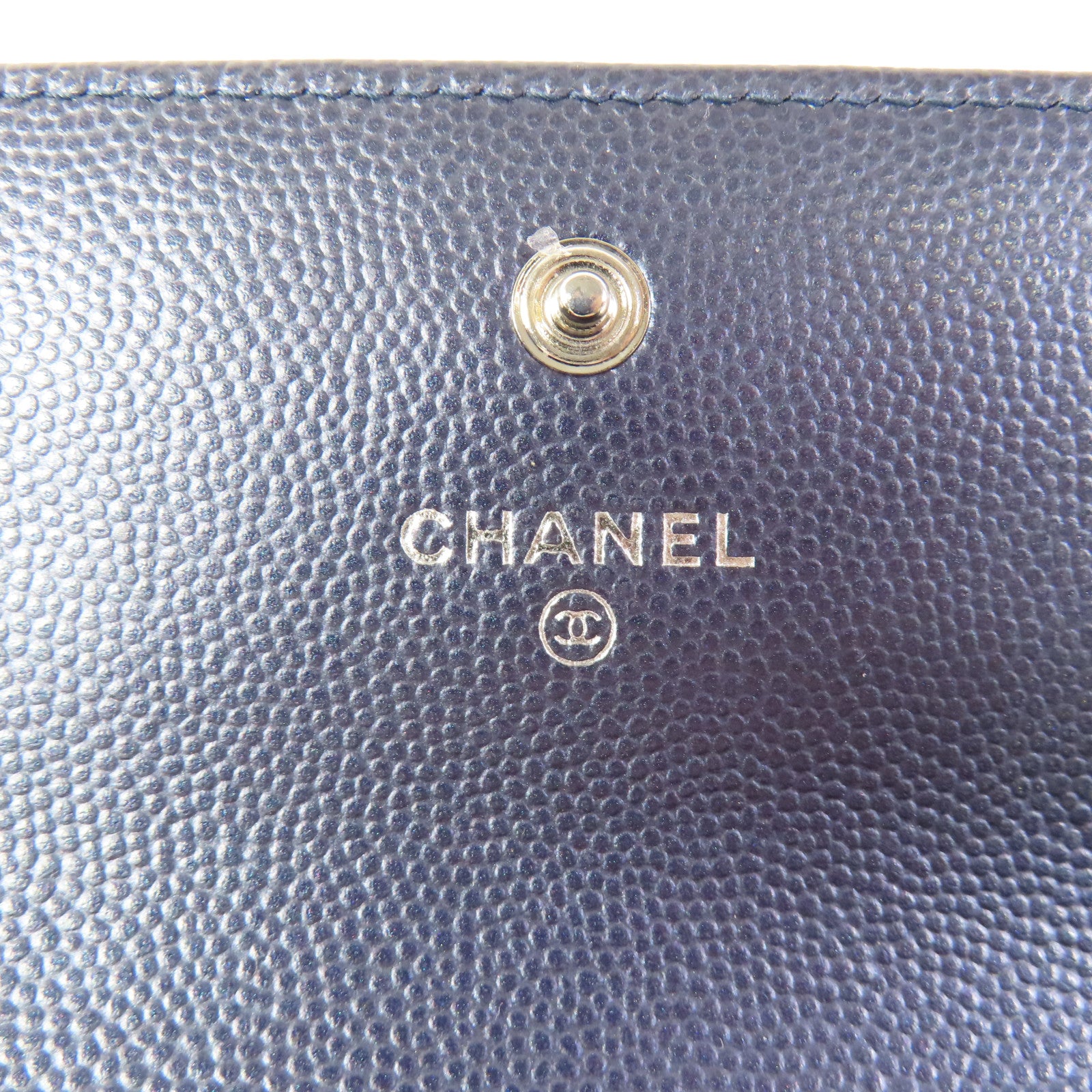 CHANEL Blue Boy Long Wallet Caviar Leather Blue