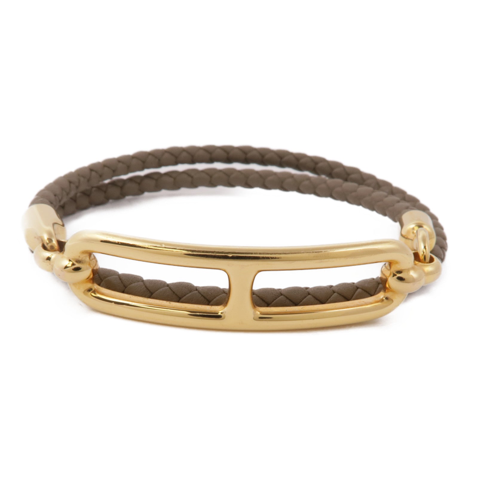 HERMES Swift皮革Roulis Double Tour Bracelet金扣手鏈