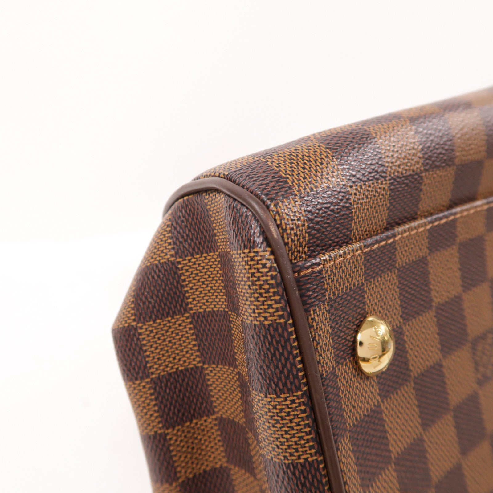 LOUIS VUITTON Damier Trevi金扣手挽肩背兩用袋棕色