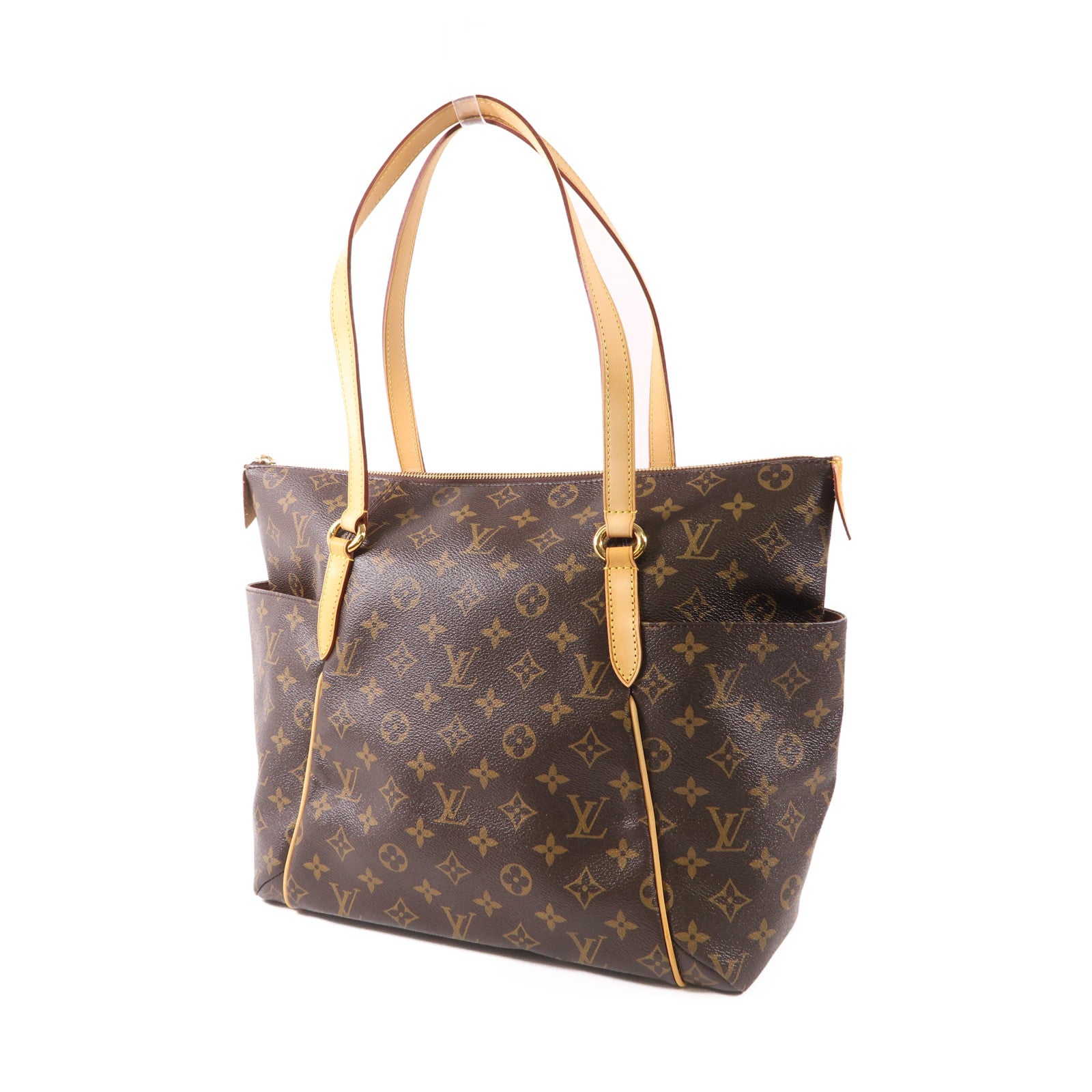 LOUIS VUITTON Monogram Totally MM金扣肩背袋棕色