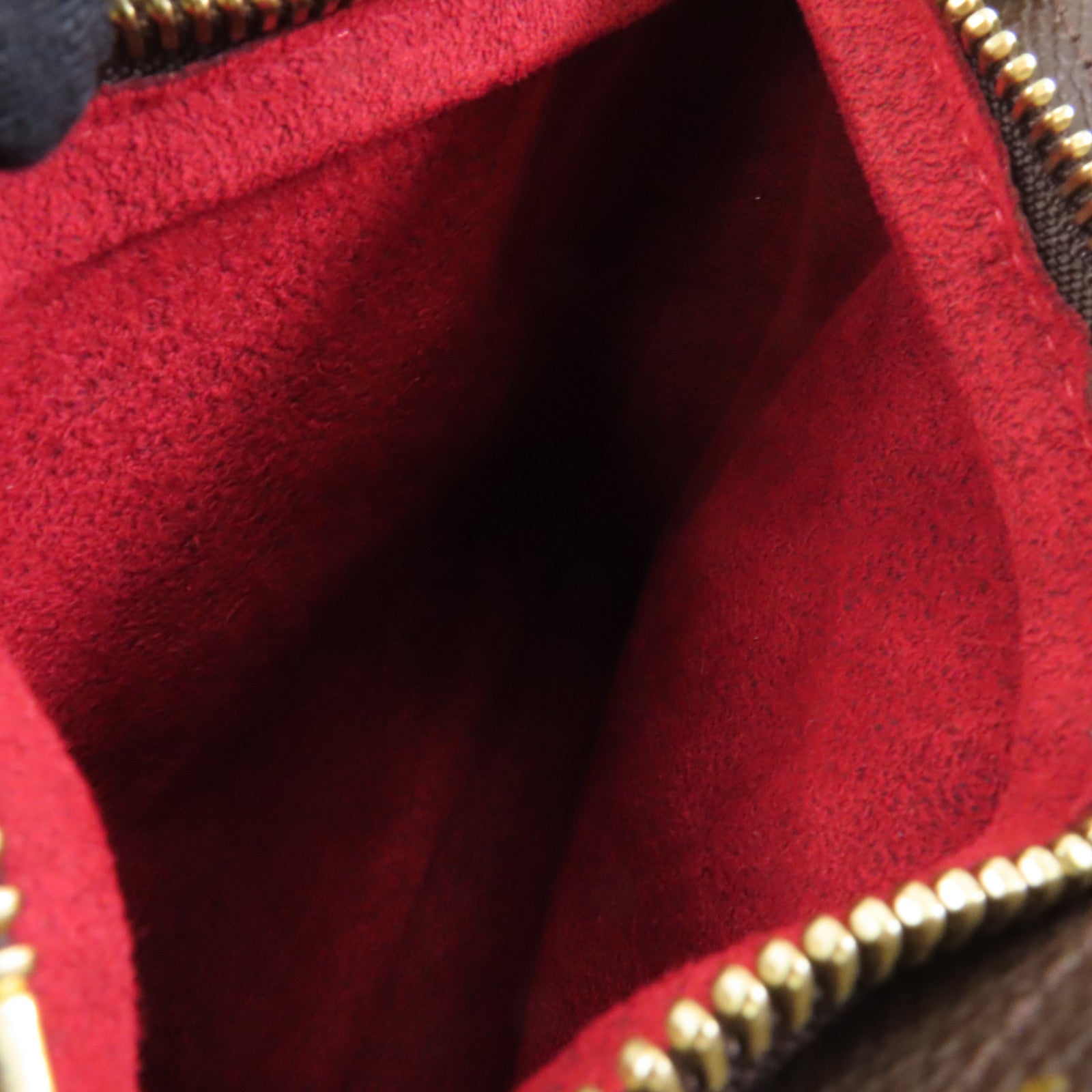LOUIS VUITTON Monogram Partition金扣手拿包啡色