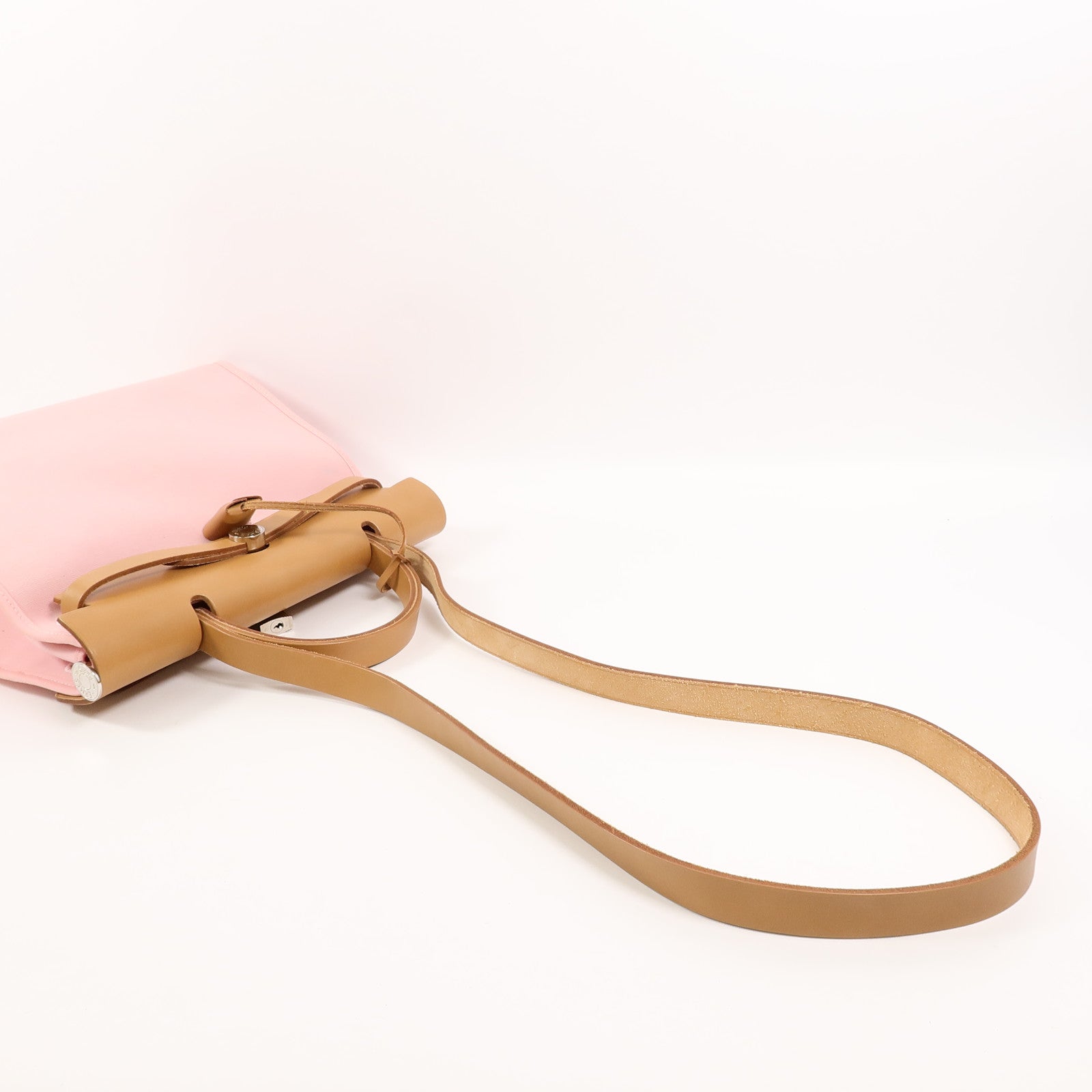 HERMES 帆布Herbag PM手挽肩背兩用袋Rose Sakura