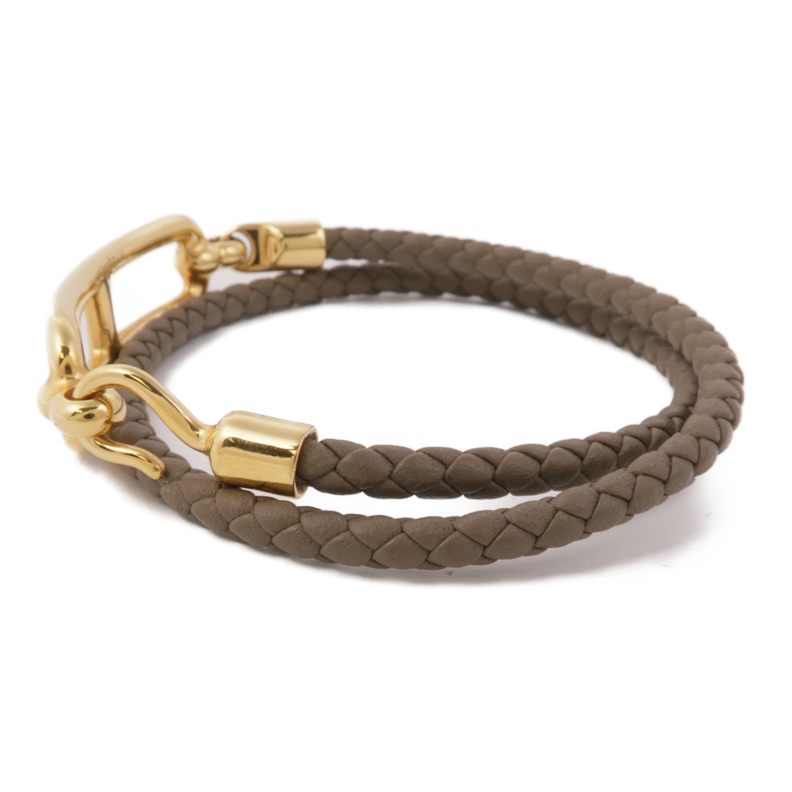 HERMES Swift皮革Roulis Double Tour Bracelet金扣手鏈