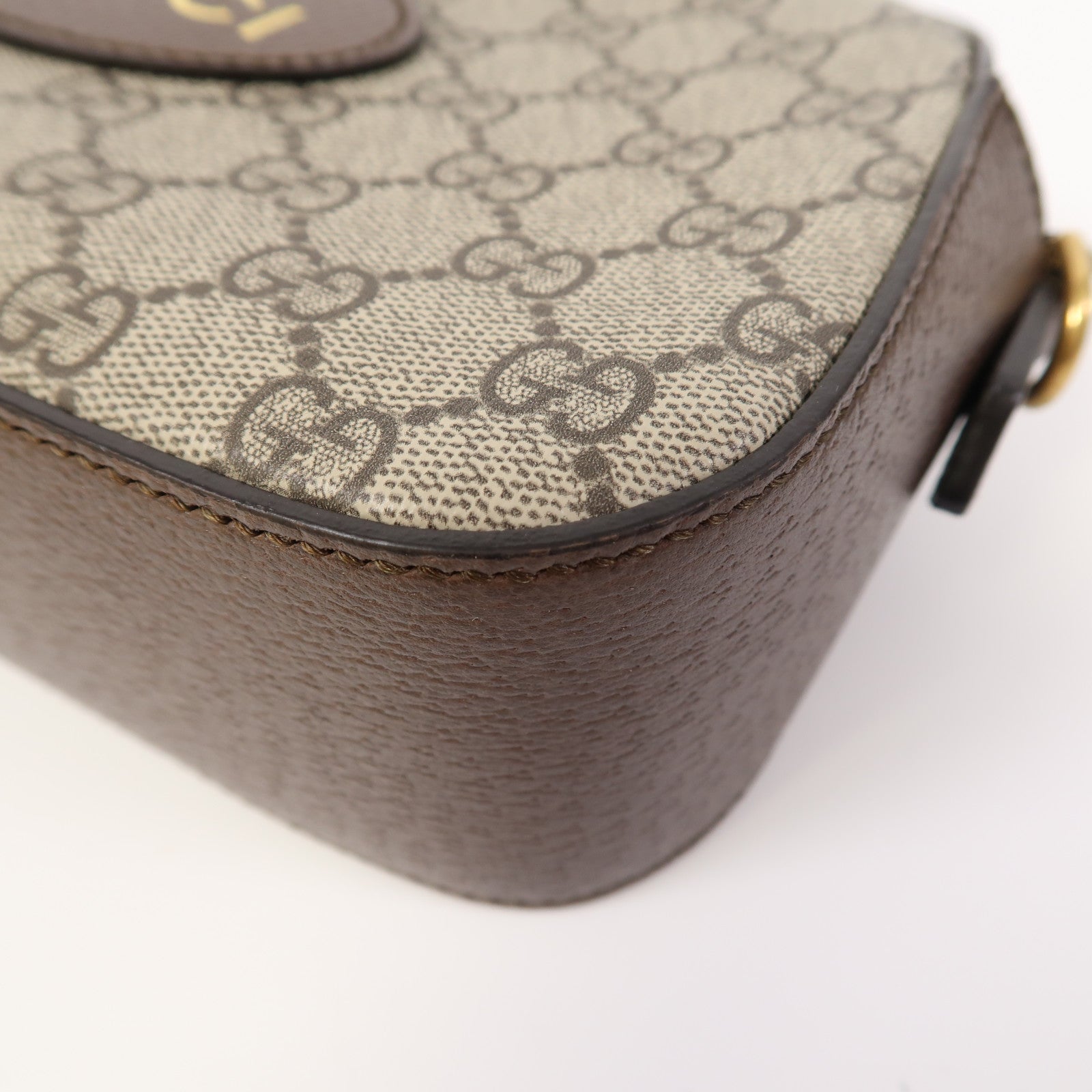 GUCCI 塗層帆布Neo Vintage GG Supreme金扣肩背袋啡色