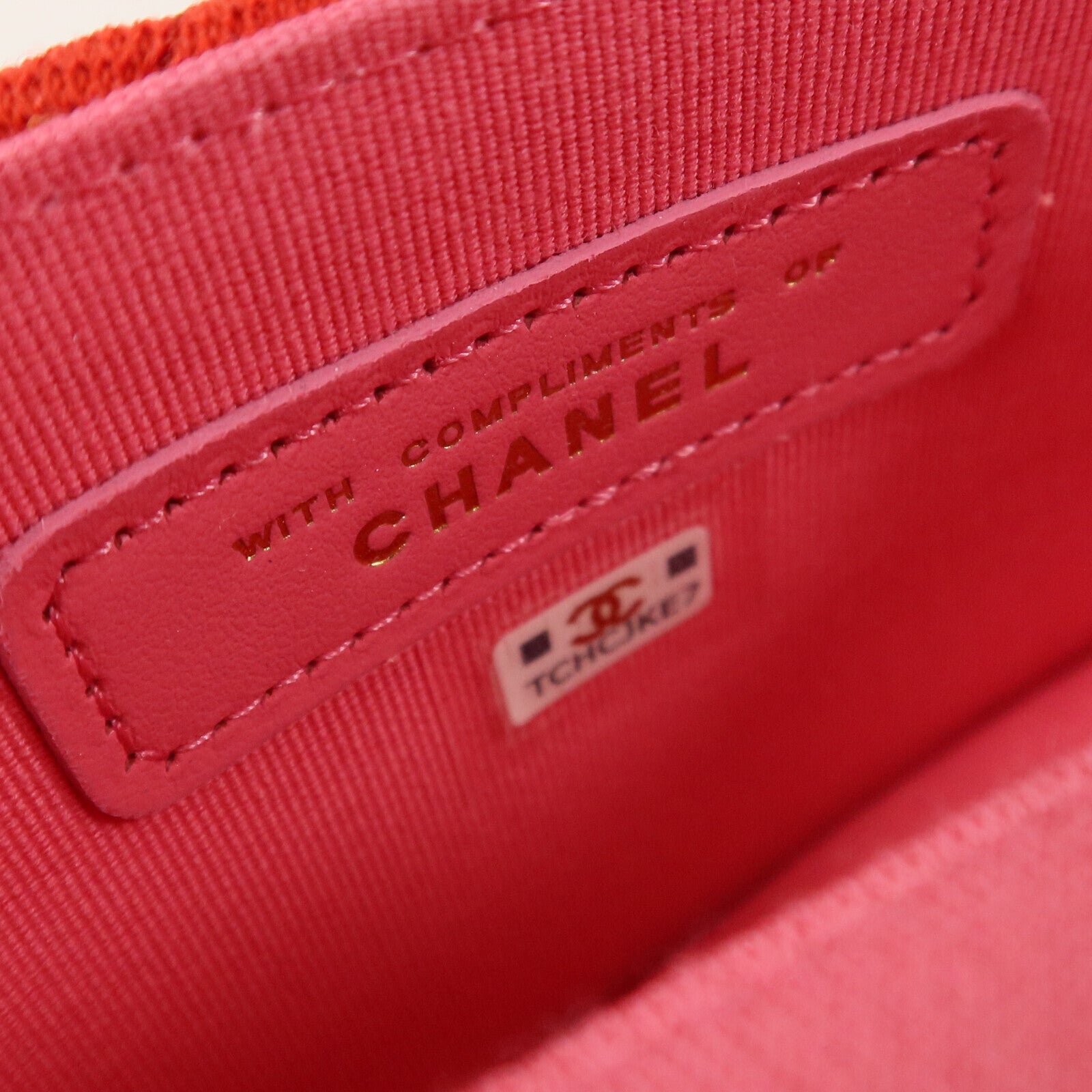 CHANEL 棉質Mini Flap Clutch With Chain金扣鏈帶肩背袋