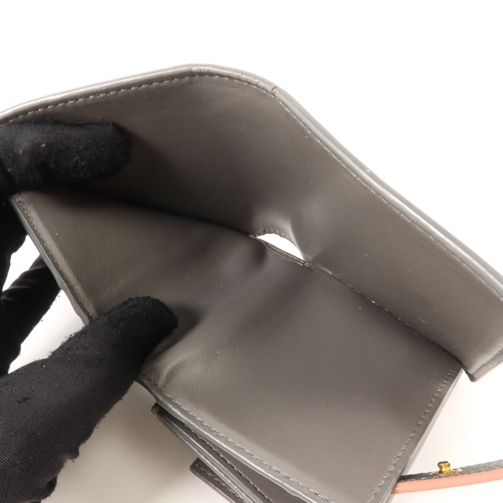 CELINE 牛皮皮革Small Strap Wallet金扣錢包