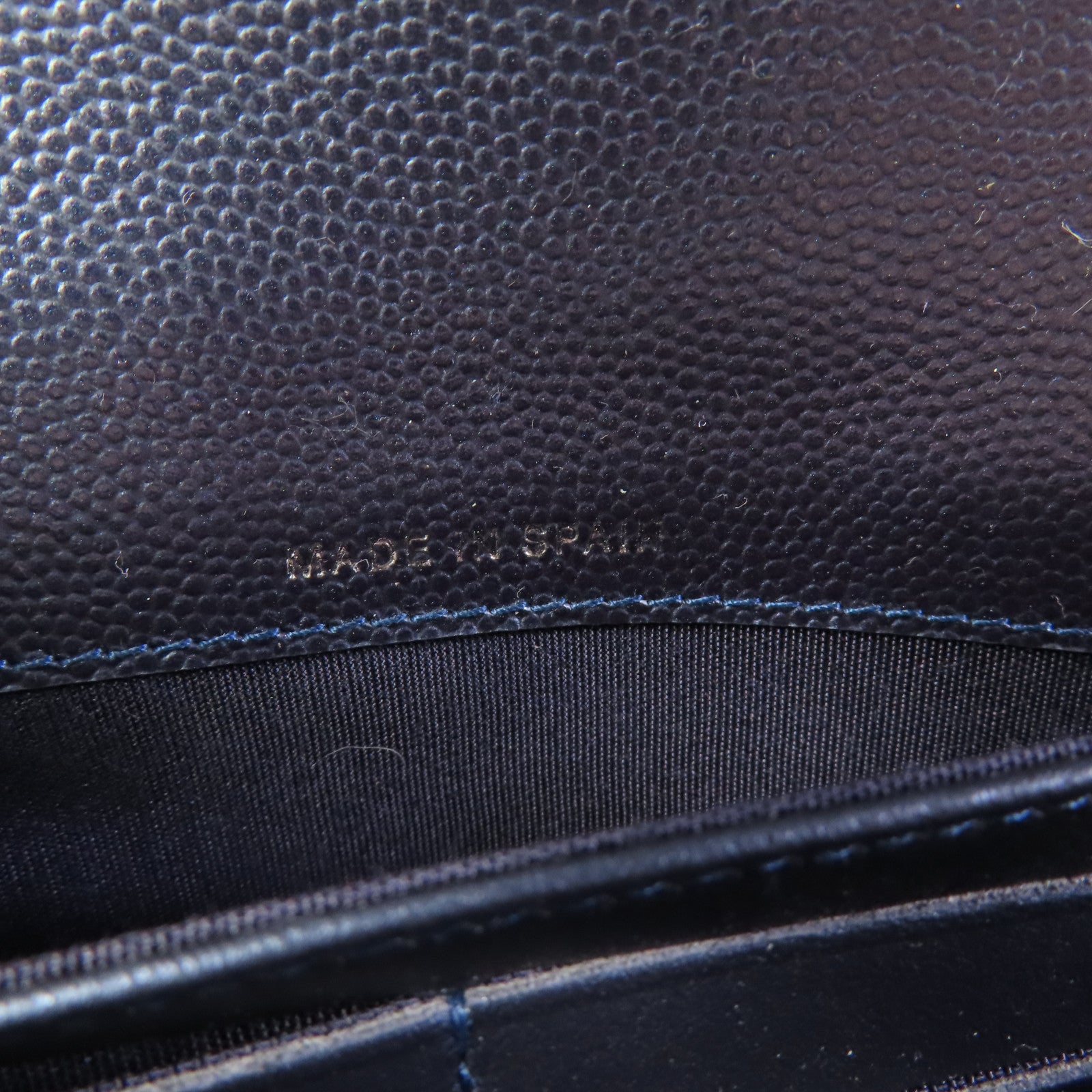 CHANEL Blue Boy Long Wallet Caviar Leather Blue