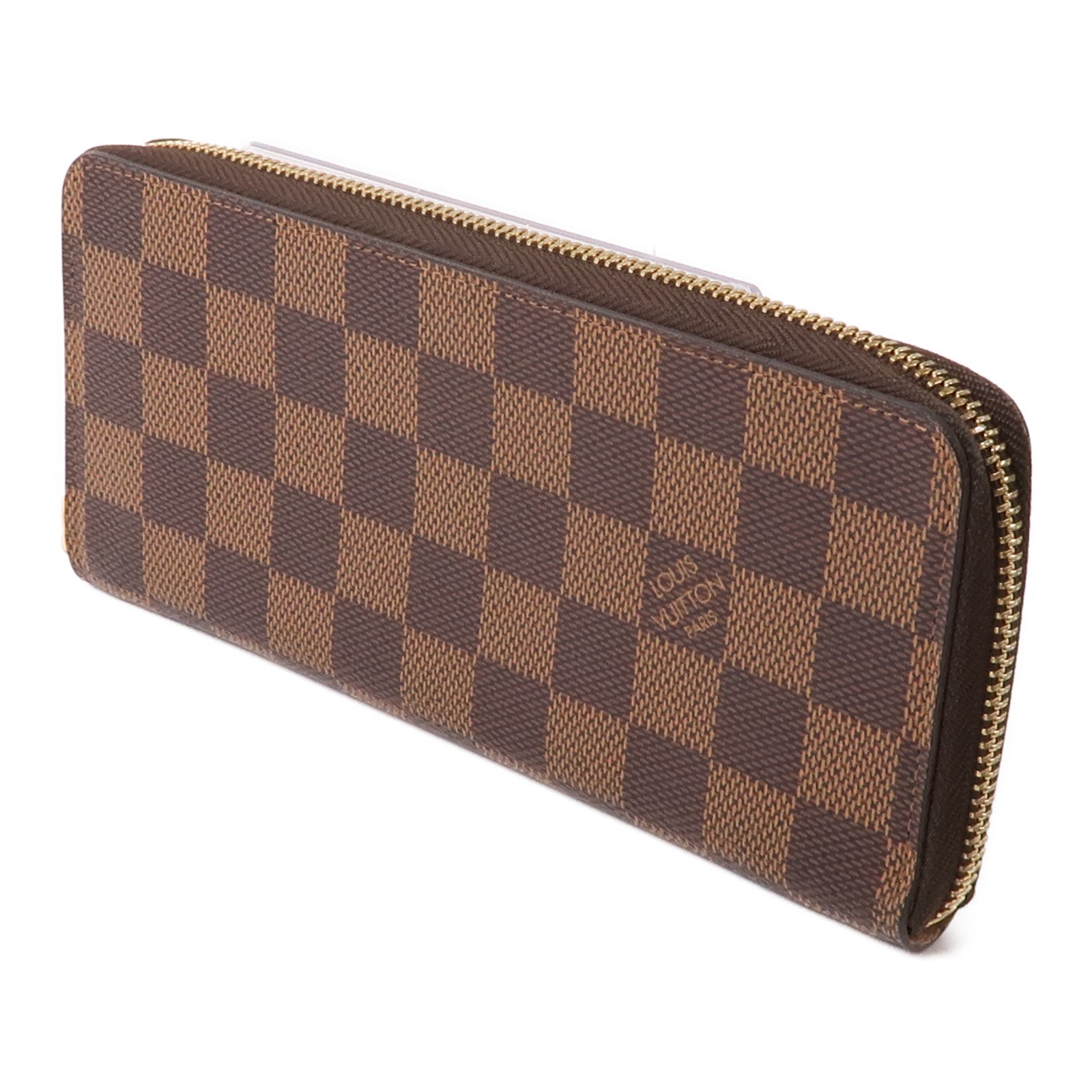 LOUIS VUITTON Damier Clemence金扣長錢包棕色