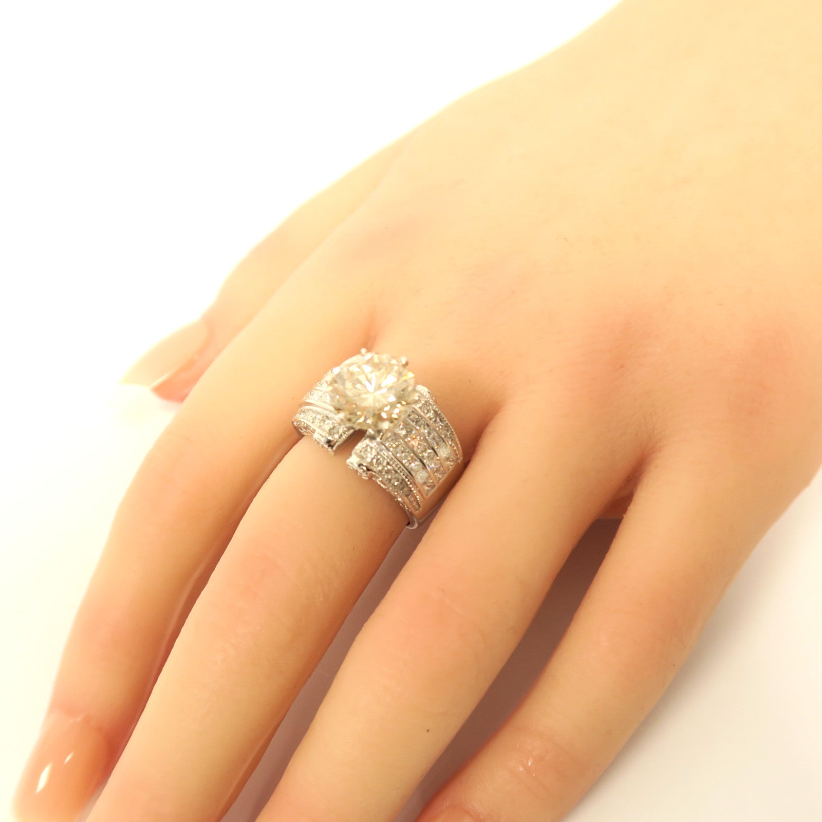 JEWELRY **【激減優惠】14K白金Diamond 9.9g 3.46ct鑽石戒指US#6.75