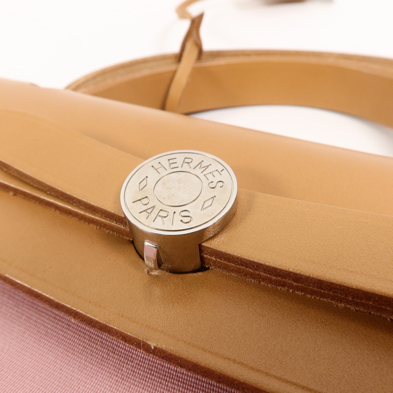 HERMES 帆布Herbag PM手挽肩背兩用袋Rose Sakura