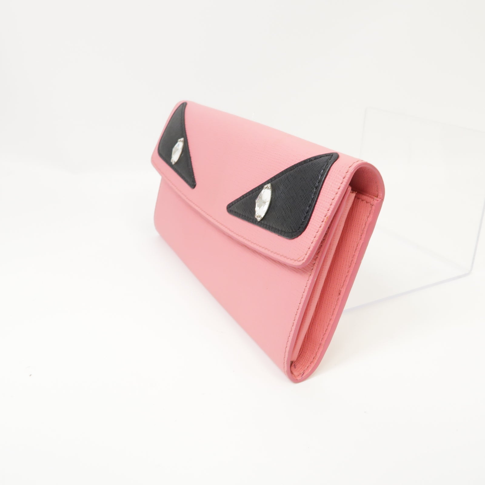 FENDI 【激減優惠】塗層帆布Long Wallet銀扣長錢包粉紅色