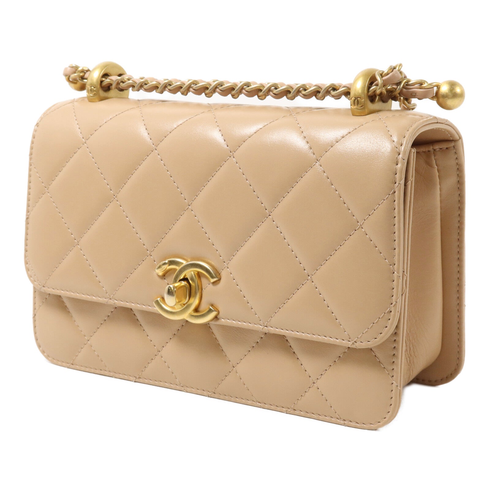 CHANEL 牛皮皮革Mini Flap Bag鏈帶肩背袋