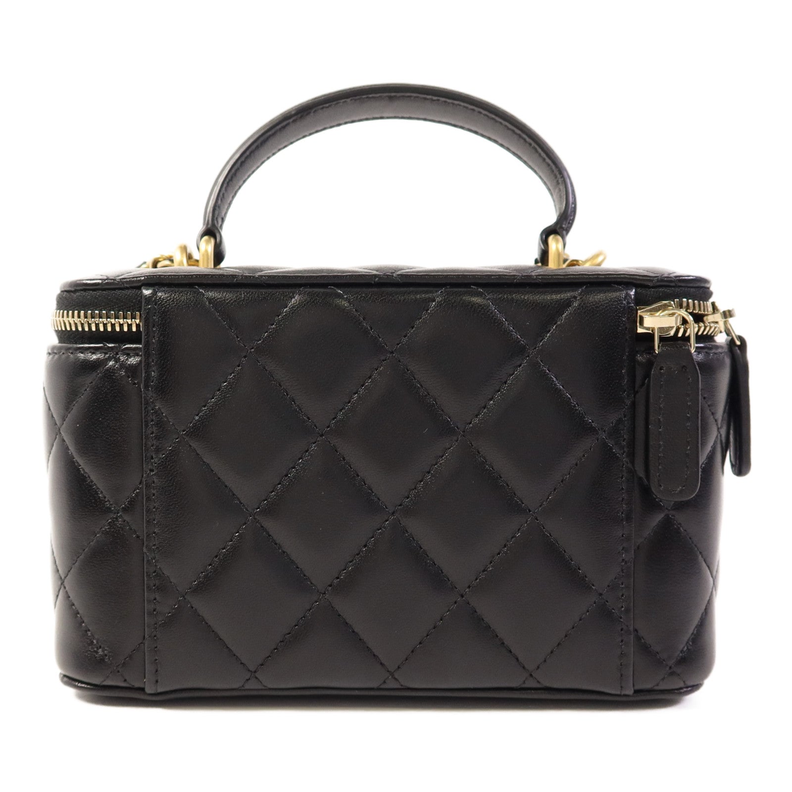 CHANEL 羊皮皮革Vanity Case金扣手挽肩背兩用袋