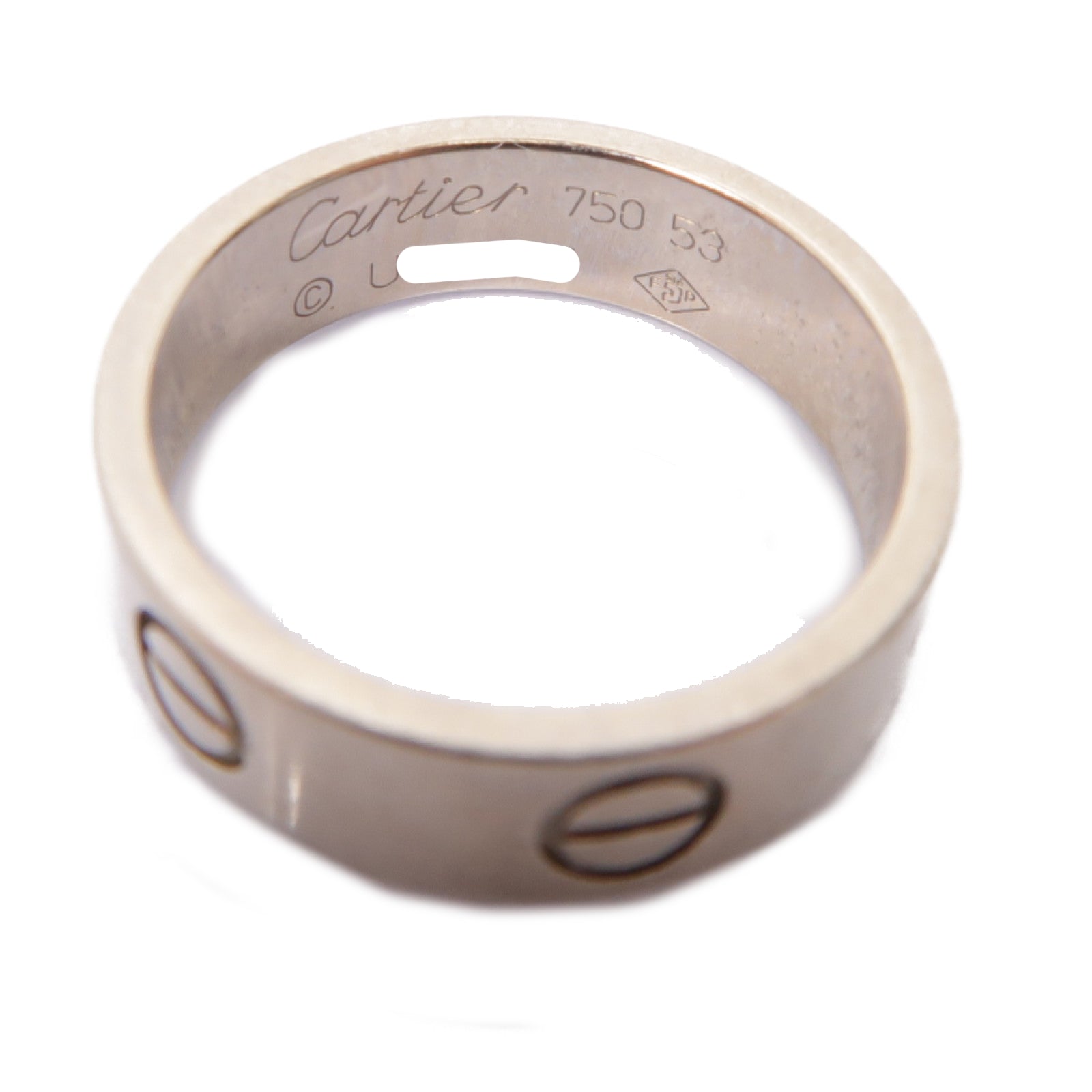 CARTIER 18K白金Love Ring戒指Cartier#53/US#6.5