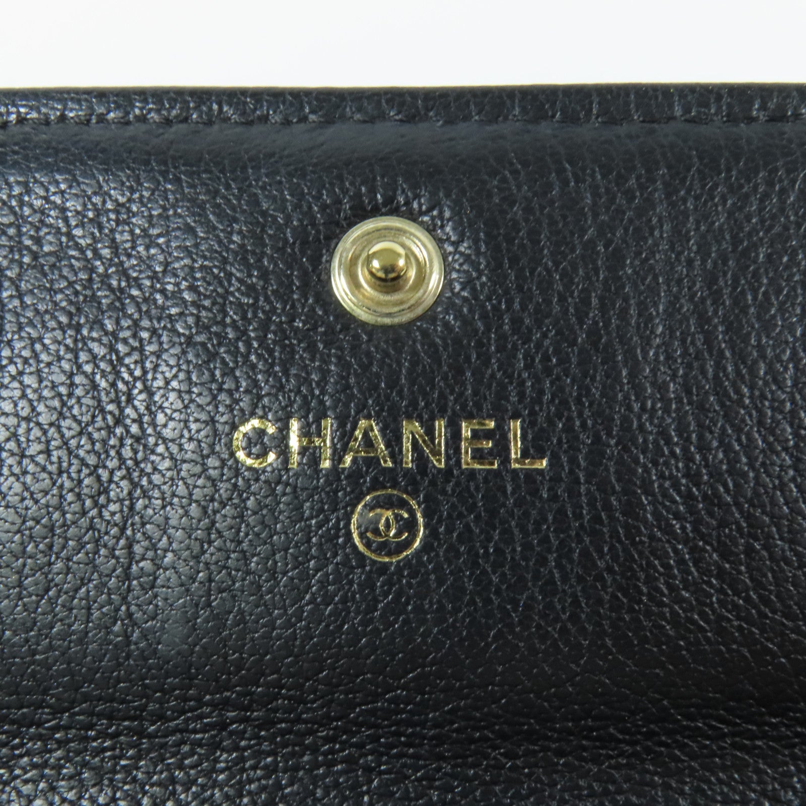 CHANEL 牛皮皮革Long Wallet金扣長錢包