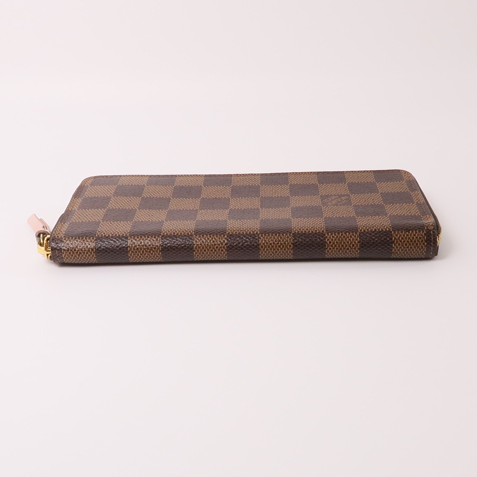 LOUIS VUITTON Damier Clemence金扣長錢包棕色
