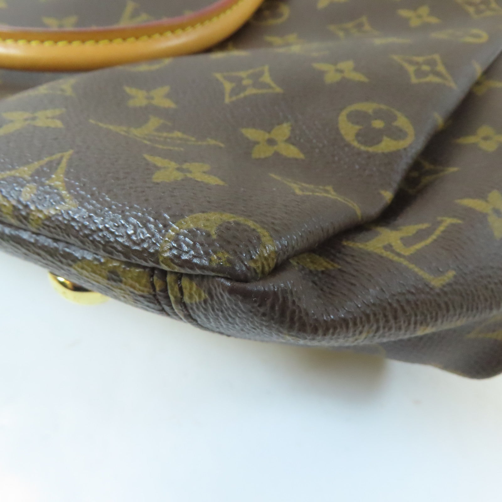 LOUIS VUITTON Monogram Pallas MM金扣手挽肩背兩用袋啡色/紅色