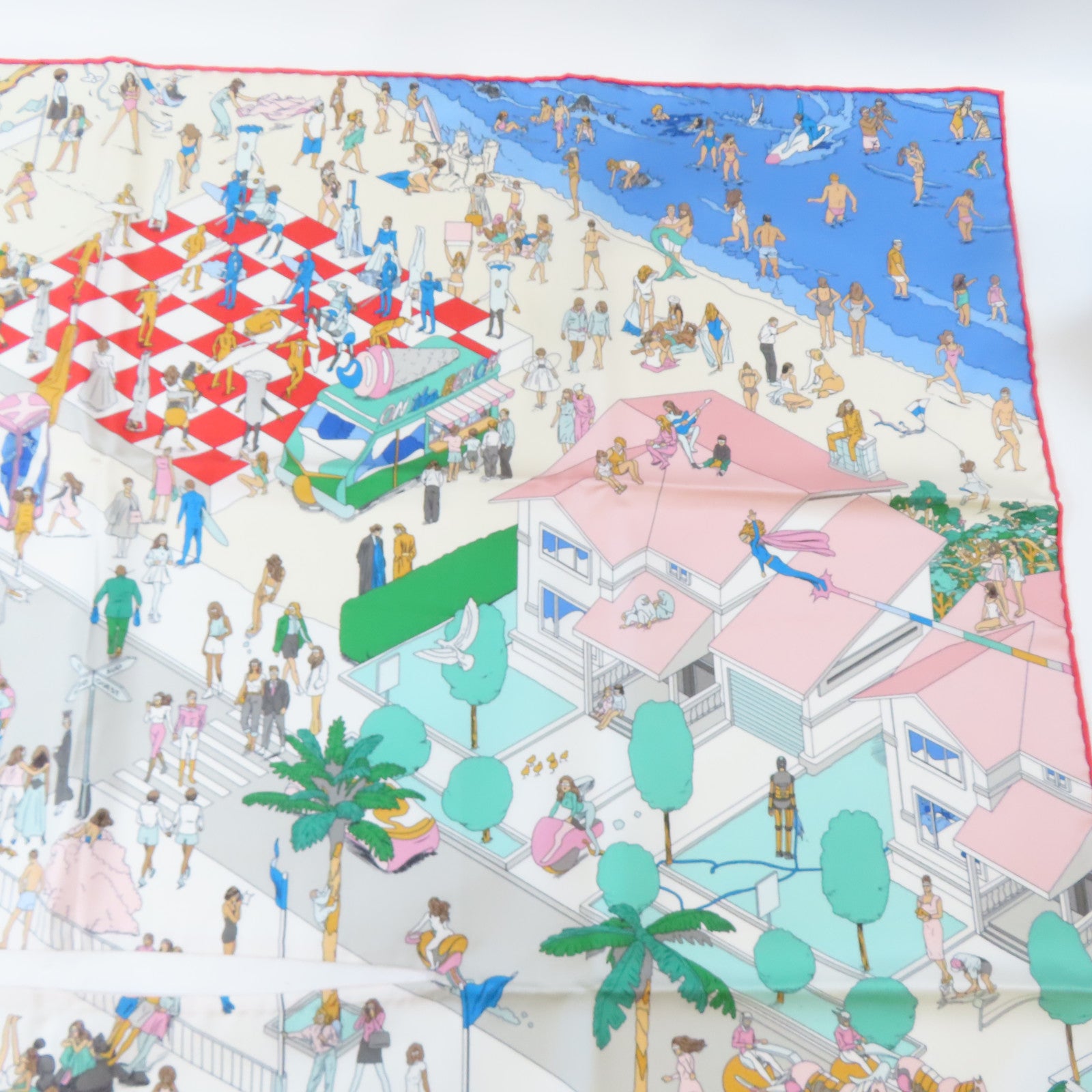 HERMES 絲質Dossard Scarf絲巾彩色