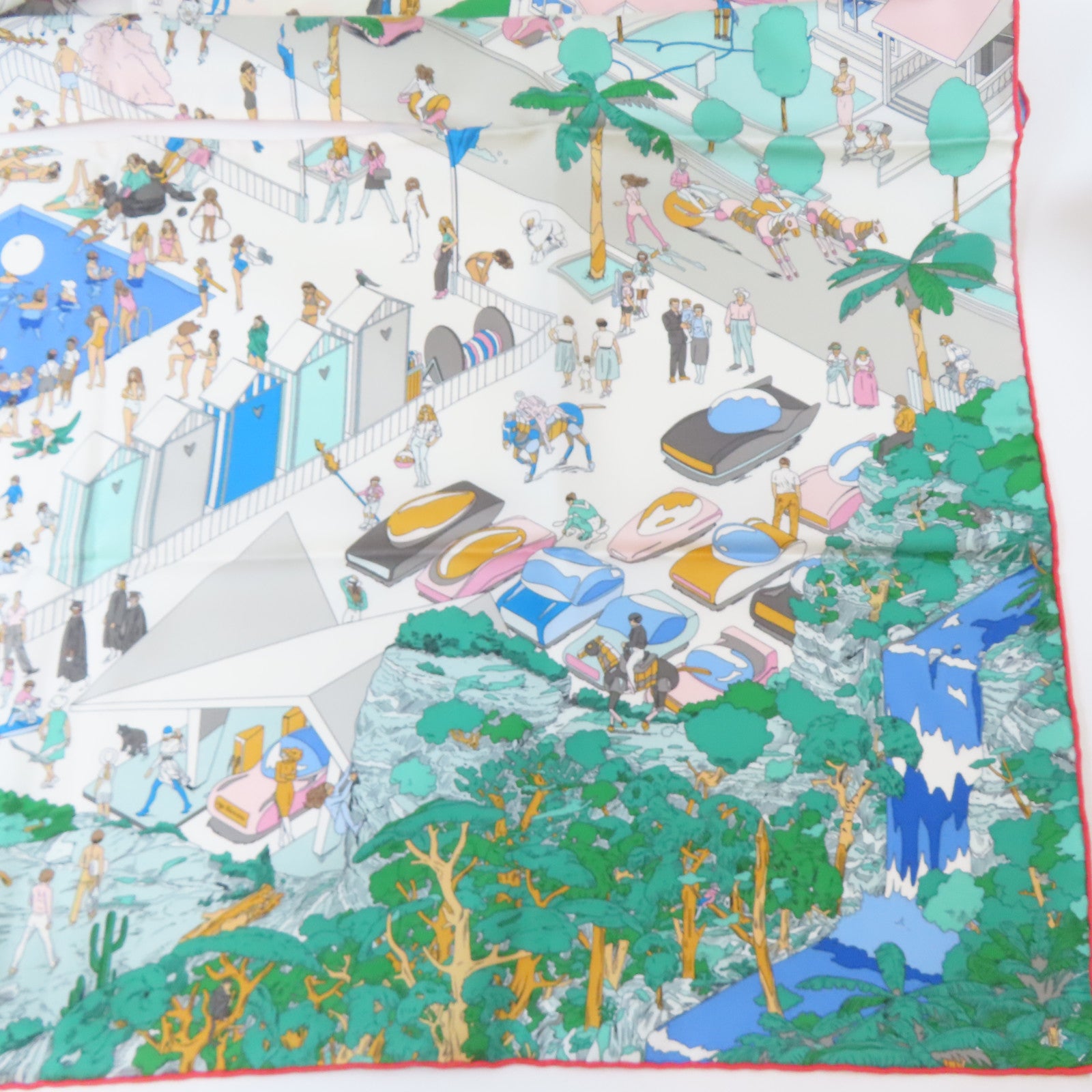 HERMES 絲質Dossard Scarf絲巾彩色
