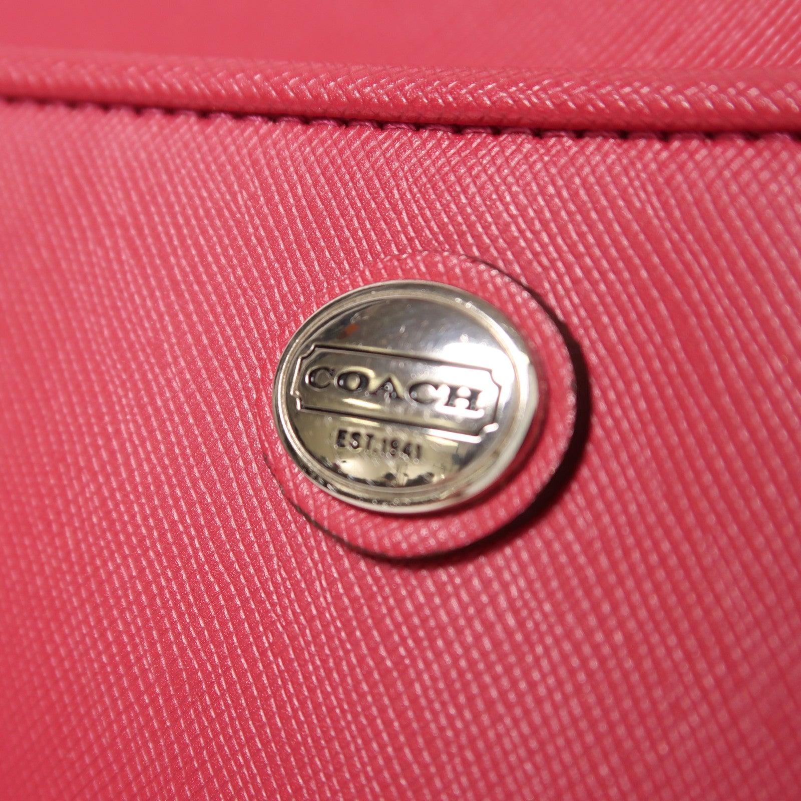 COACH 皮革Shoulder Bag銀扣手挽肩背兩用袋