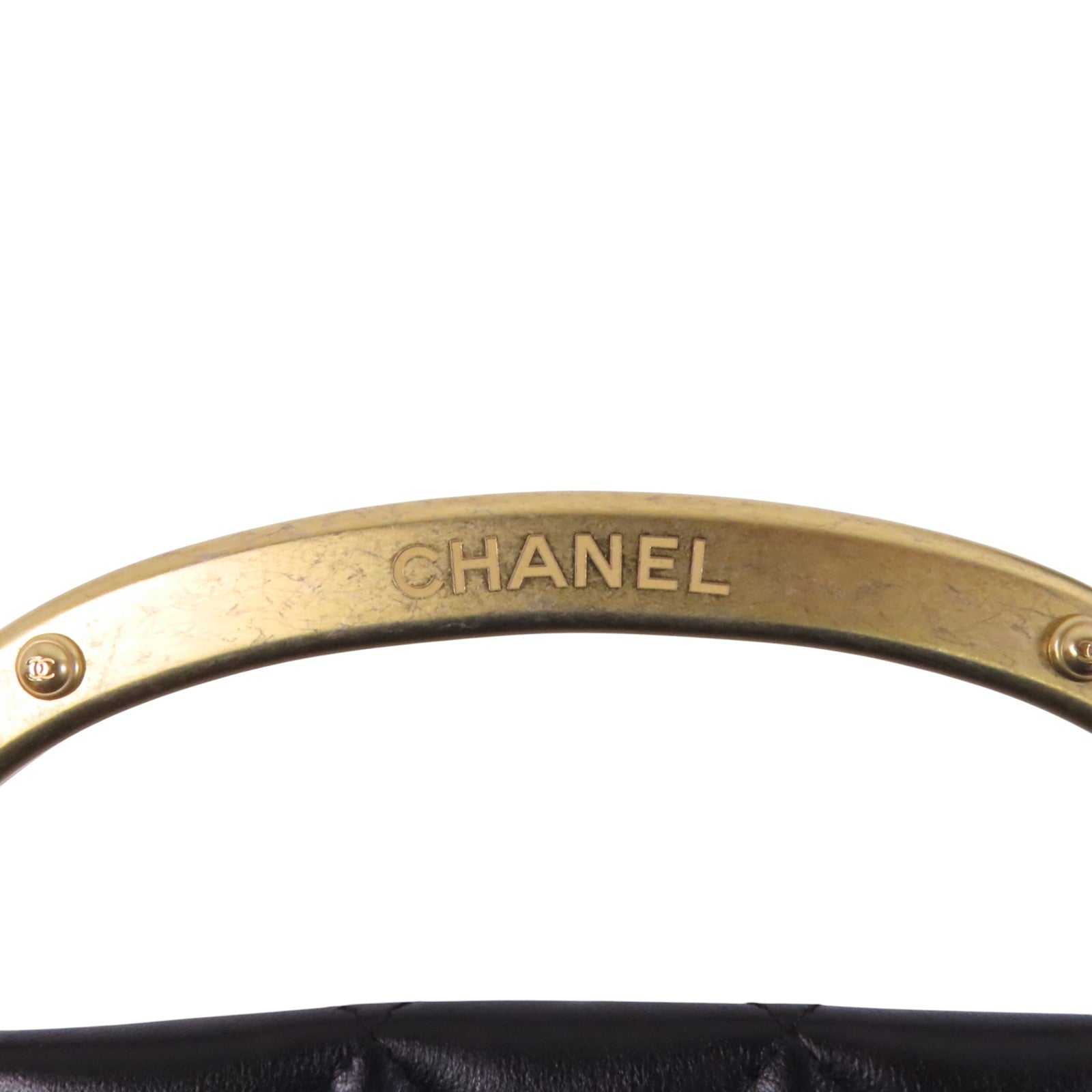 CHANEL 羊皮皮革Lady Handle金扣手挽肩背兩用袋