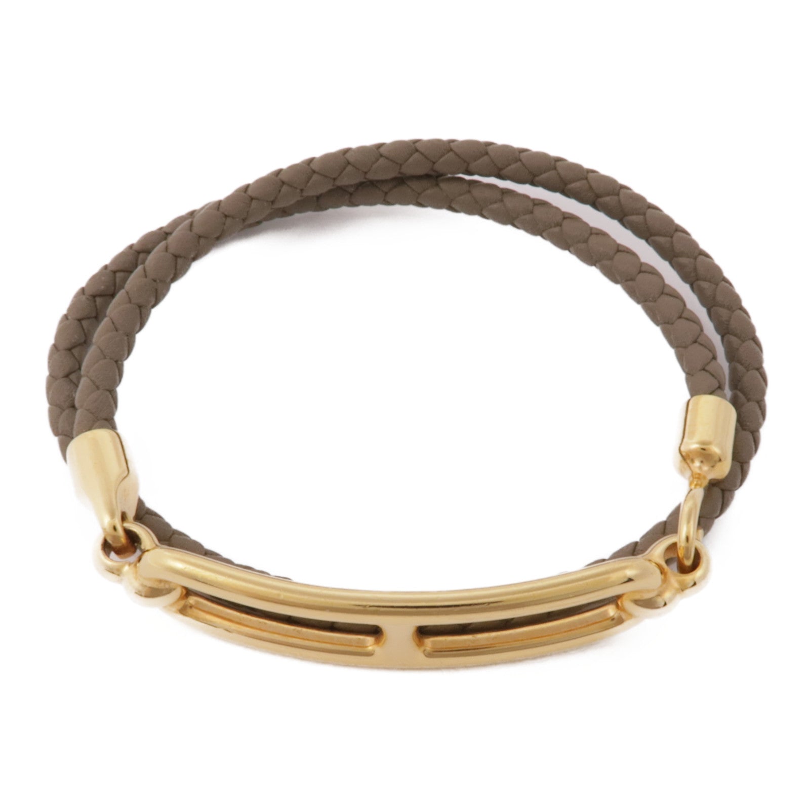 HERMES Swift皮革Roulis Double Tour Bracelet金扣手鏈