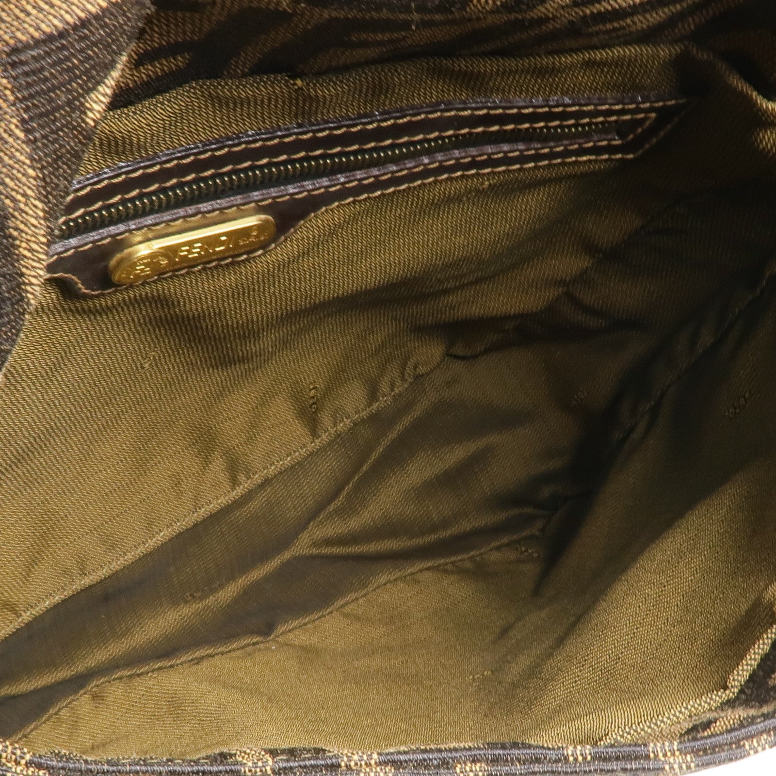 FENDI 帆布Zucchino金扣肩背袋