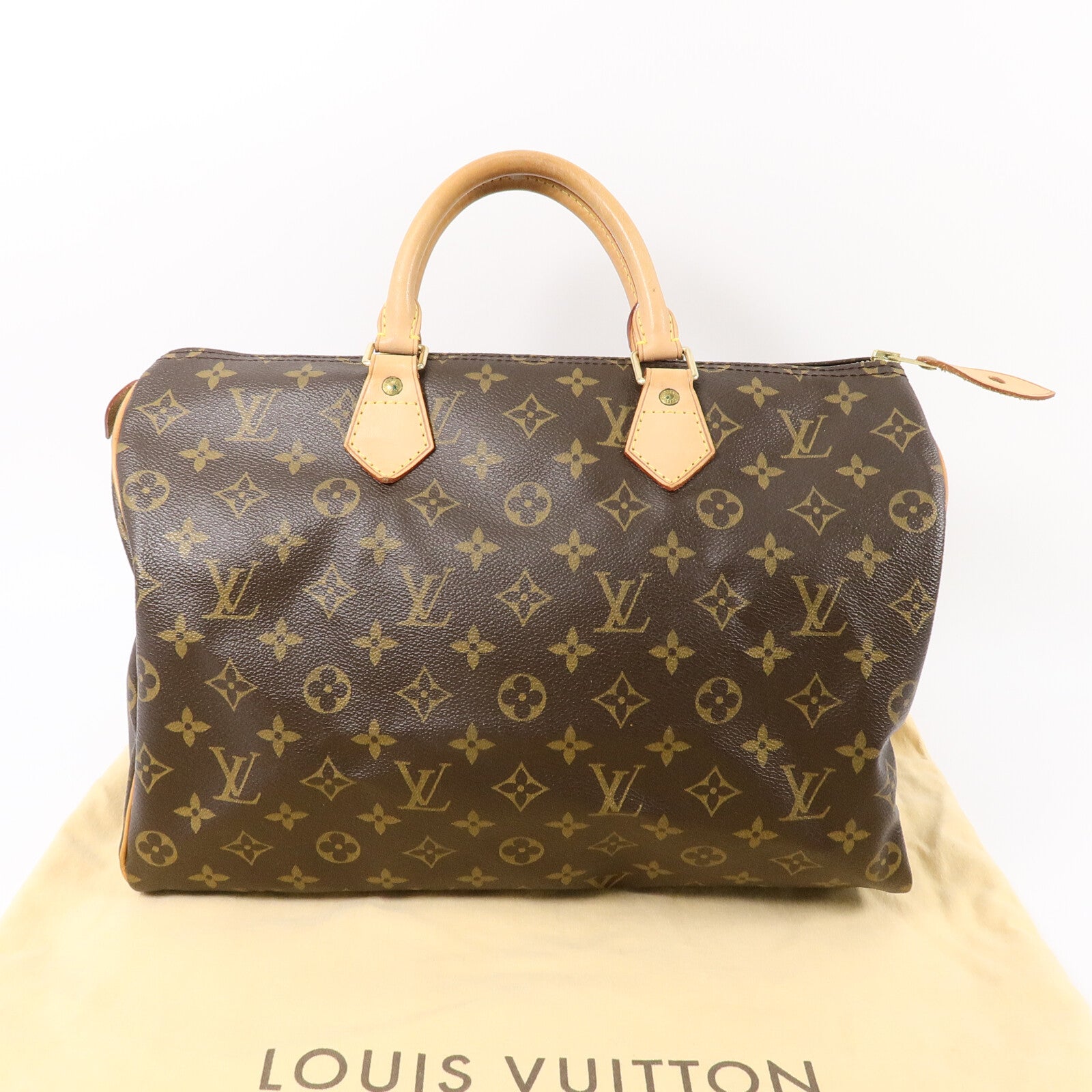 LOUIS VUITTON Monogram Speedy 35金扣手挽袋