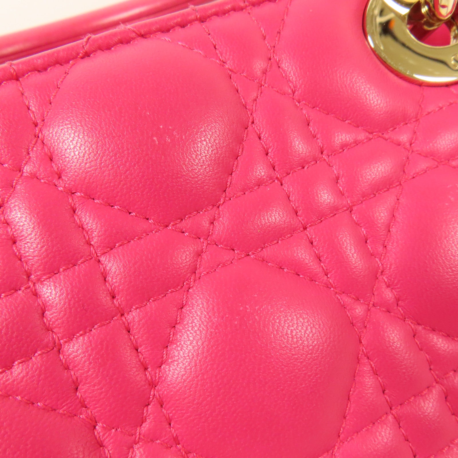 Dior 羊皮皮革Lady Dior金扣手挽肩背兩用袋