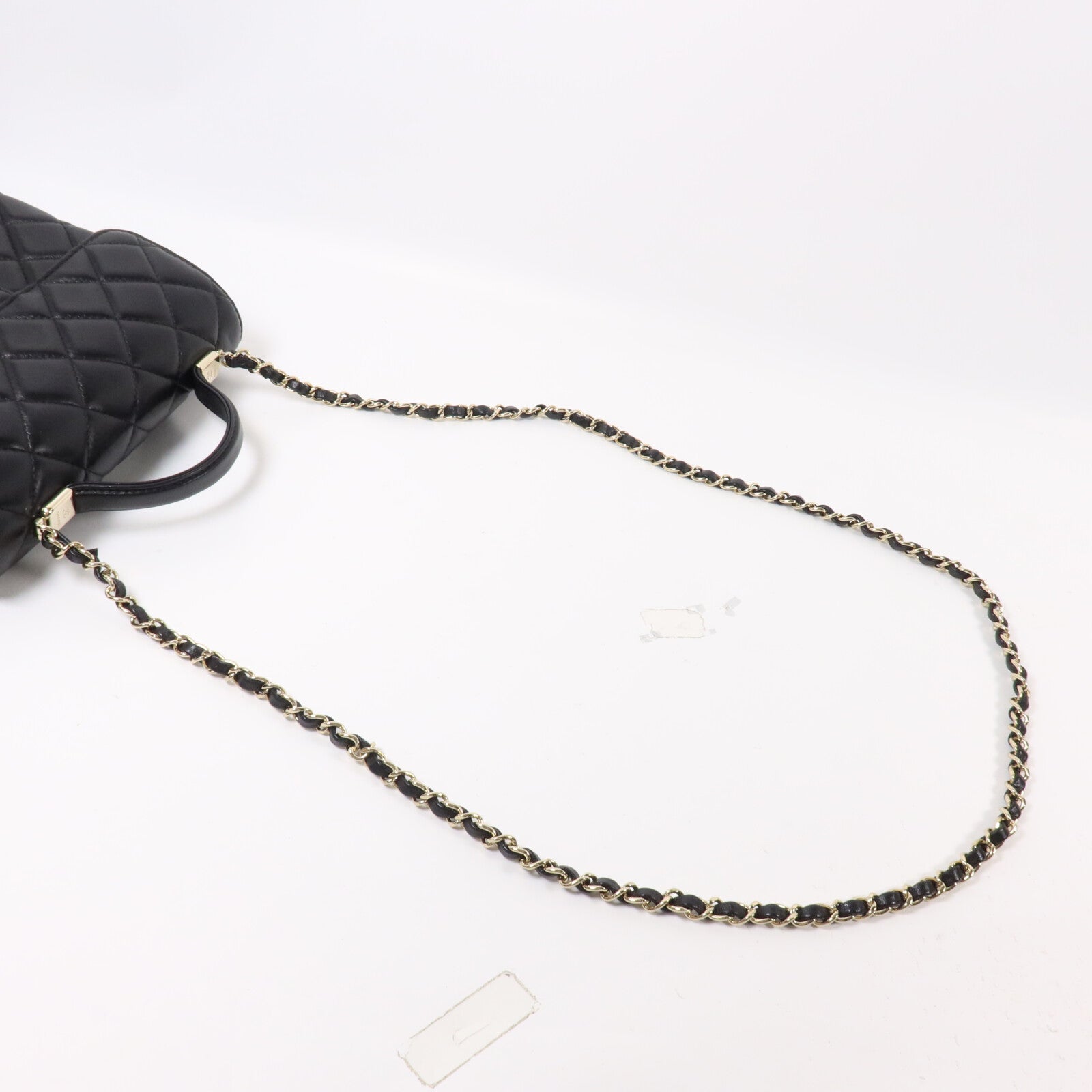 CHANEL 羊皮皮革Top Handle Flap鏈帶肩背袋