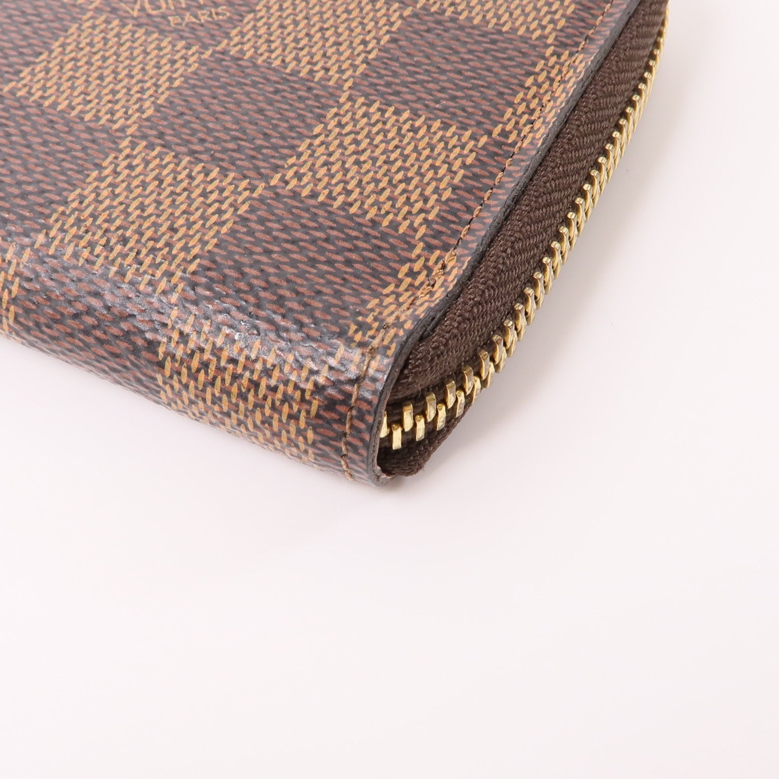 LOUIS VUITTON Damier Clemence金扣長錢包棕色