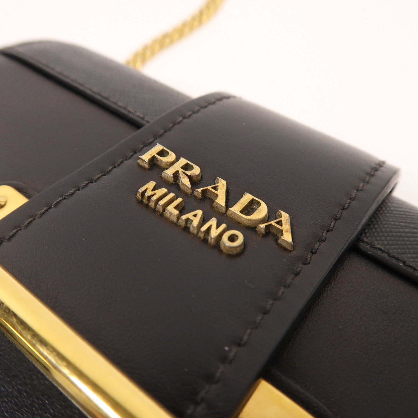 PRADA 【激減優惠】牛皮皮革Shoulder Bag金扣肩背袋