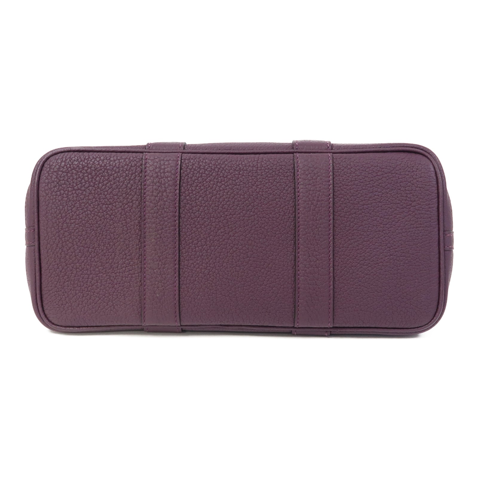 HERMES Negonda皮革Garden Party TPM銀扣手挽袋Raisin /葡萄紫色