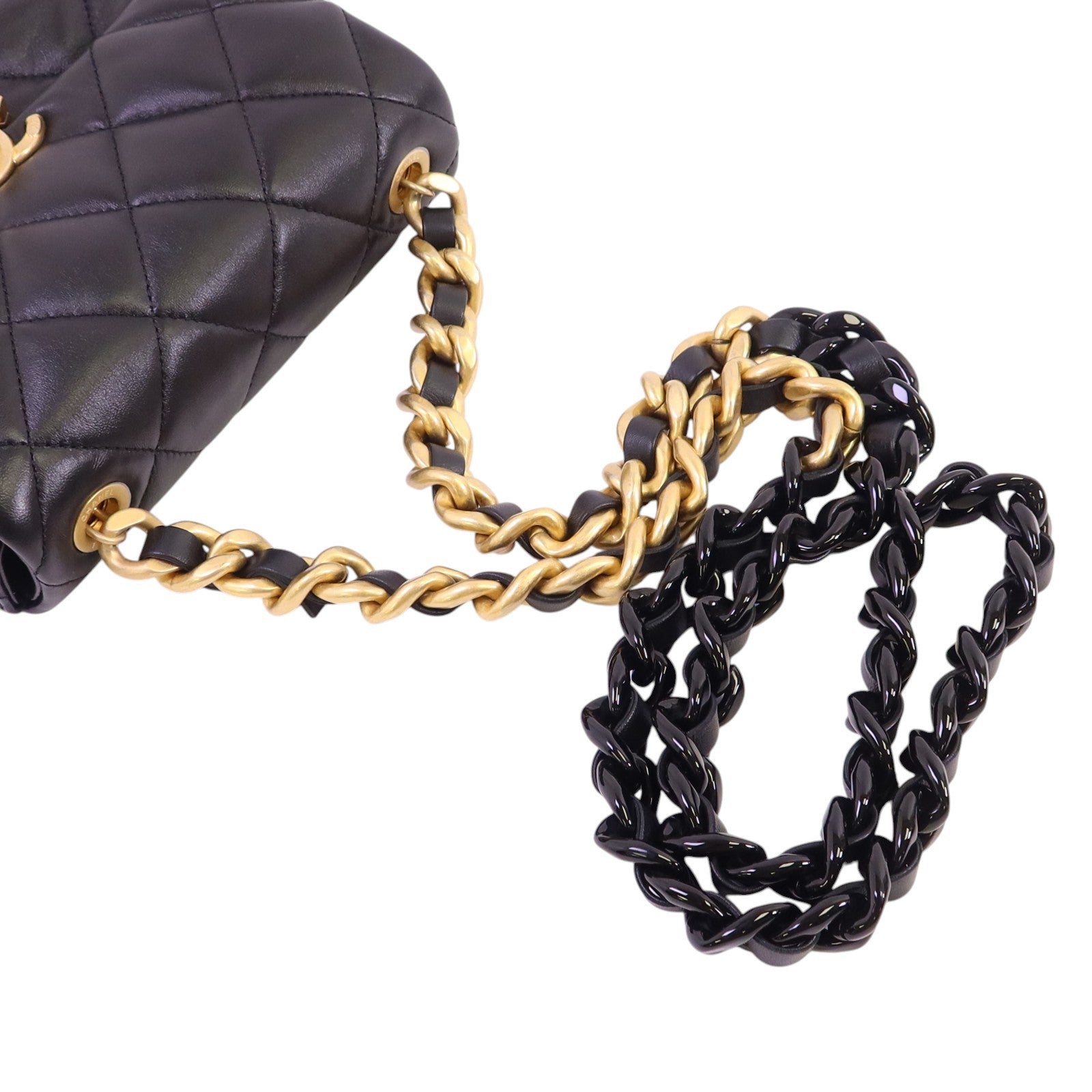 CHANEL 【激減優惠】羊皮皮革Chain Shoulder金扣鏈帶肩背袋