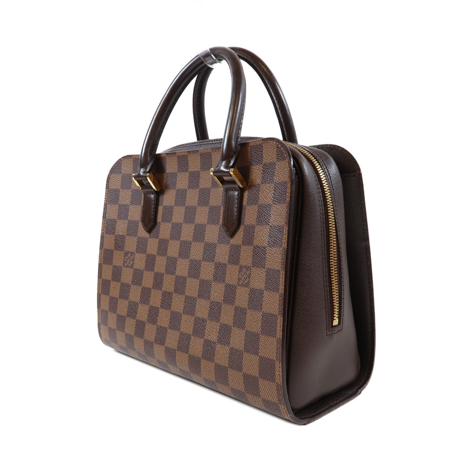 LOUIS VUITTON Damier Triana金扣手挽袋啡色