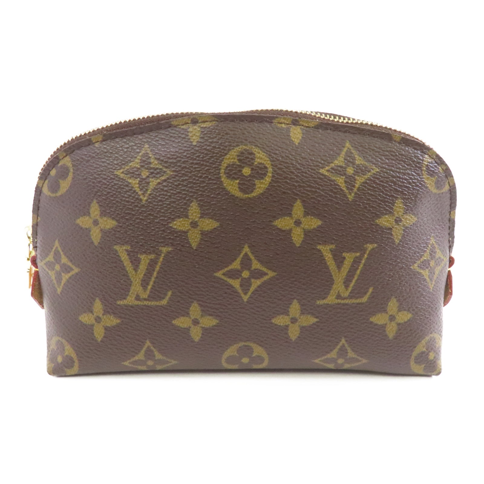 LOUIS VUITTON Monogram Pouch金扣化妝袋啡色