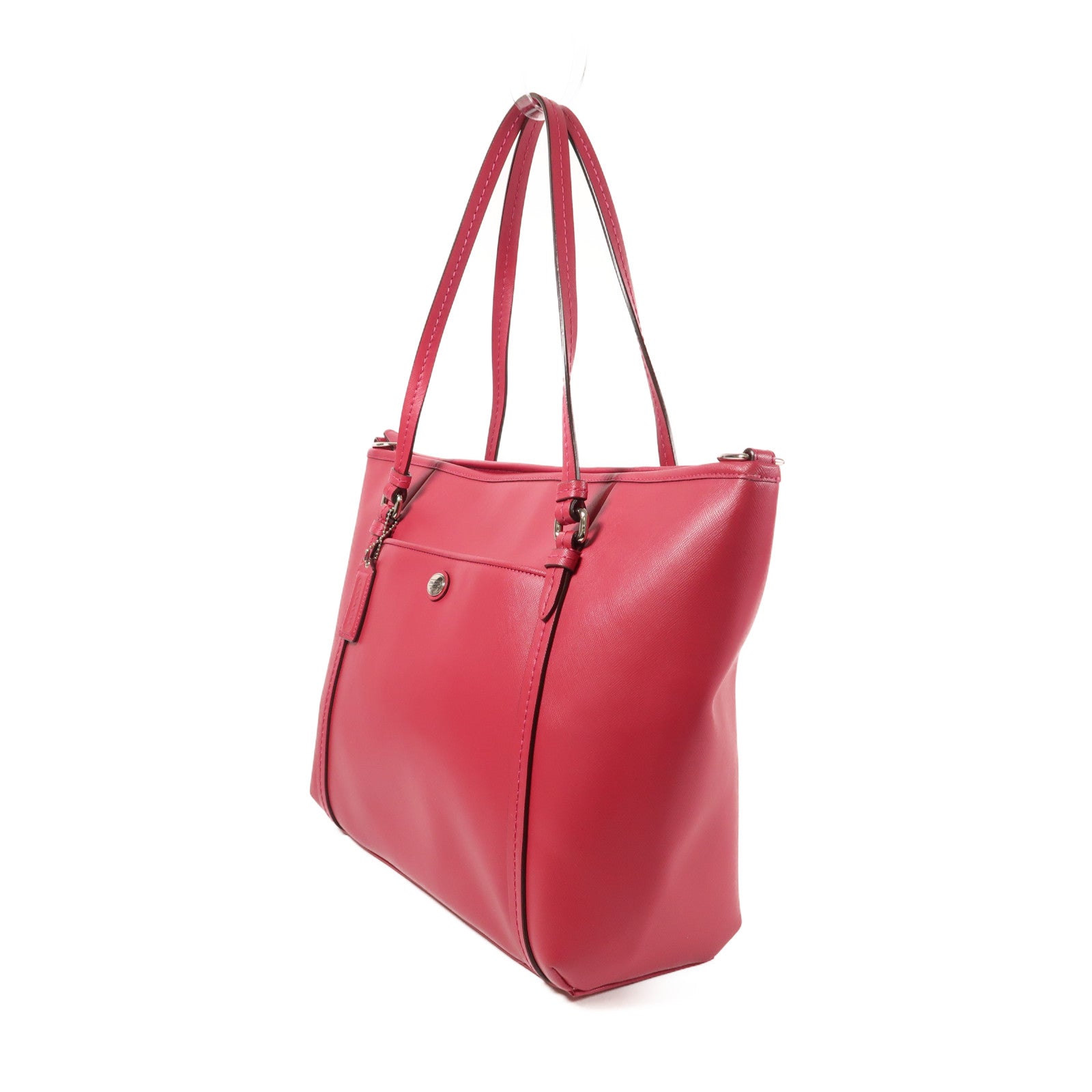 COACH 皮革Shoulder Bag銀扣手挽肩背兩用袋