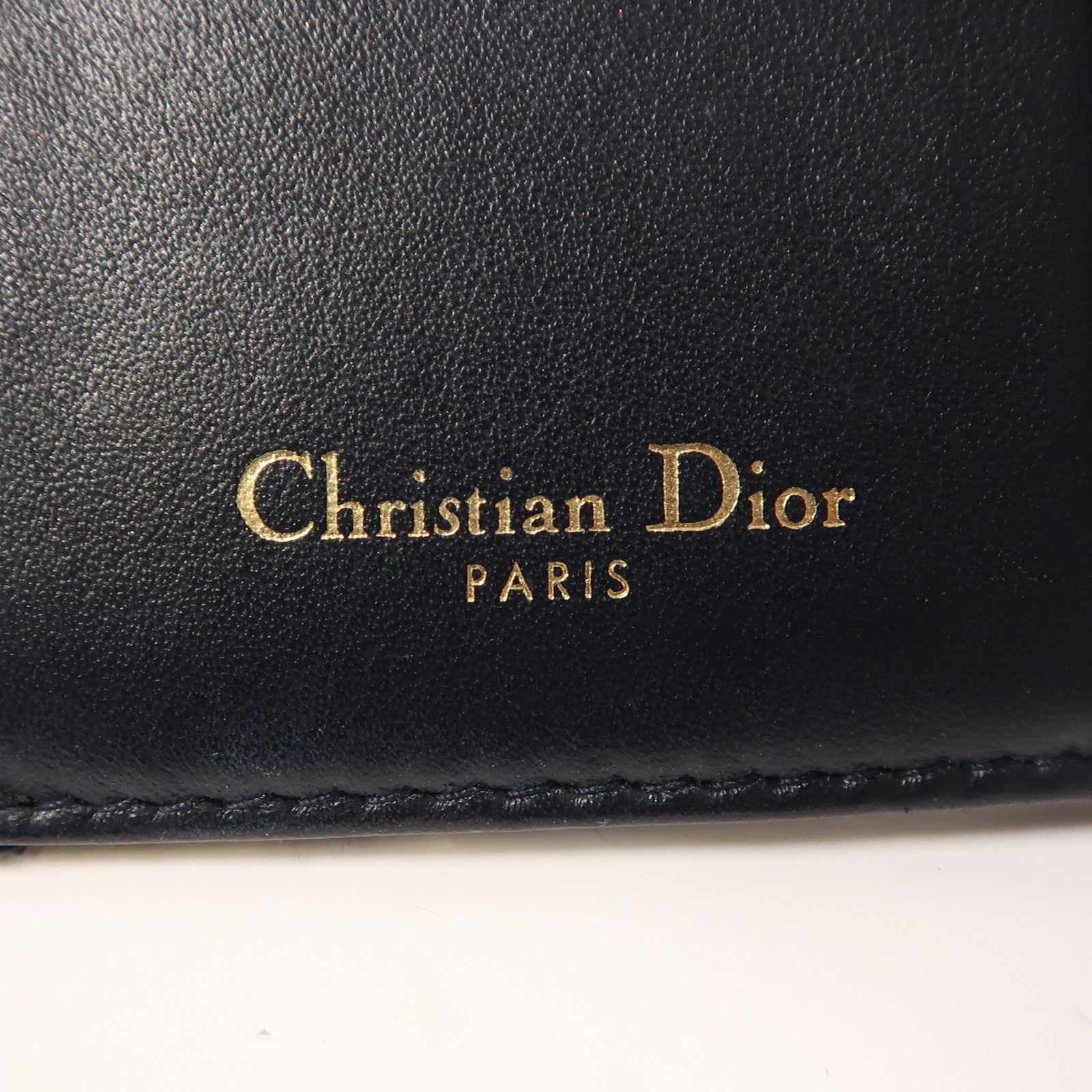 Dior 帆布Saddle Nymphea金扣錢包