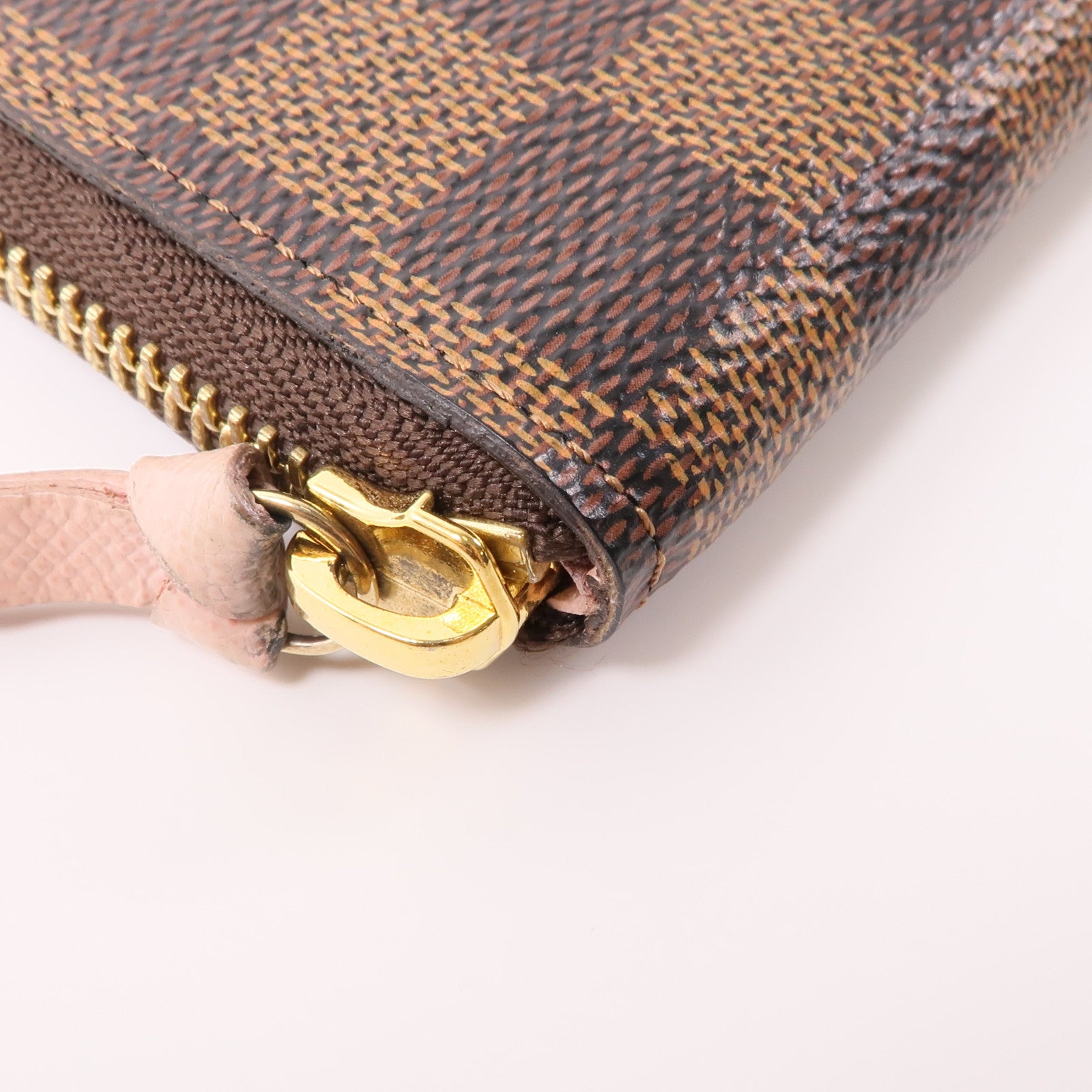 LOUIS VUITTON Damier Clemence金扣長錢包棕色