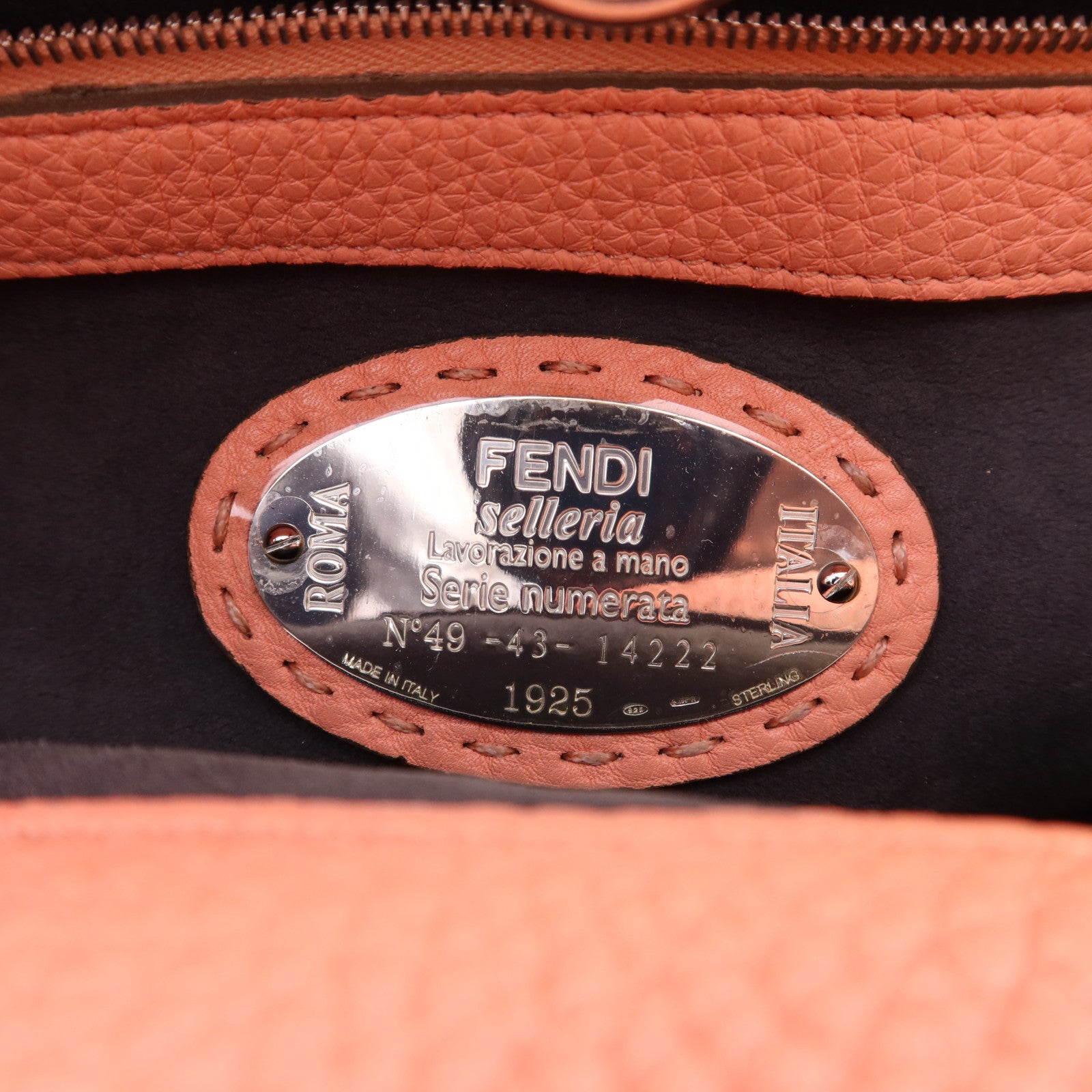 FENDI 牛皮皮革2 Way Shoulder Bag銀扣手挽肩背兩用袋